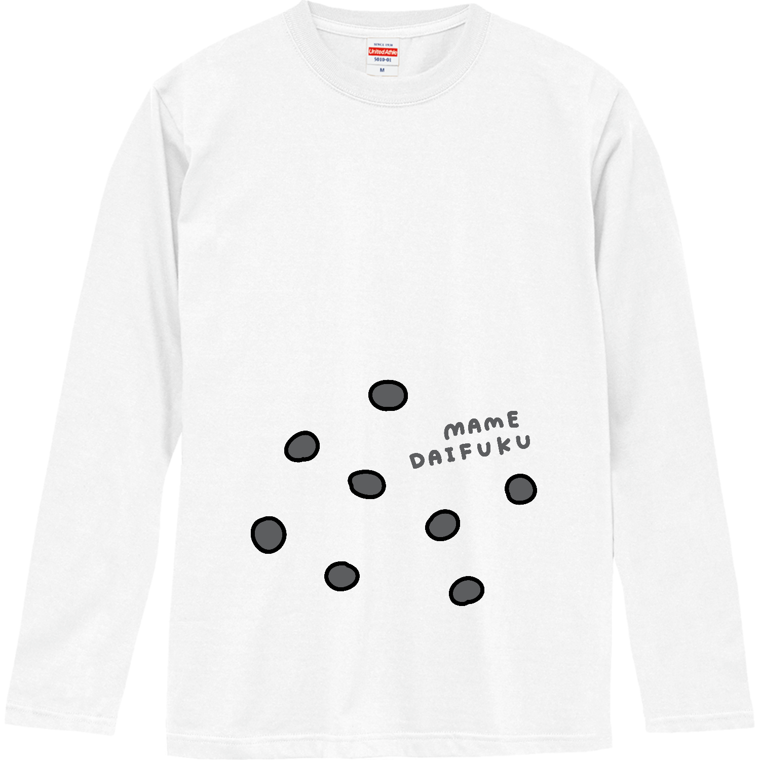 豆大福なお腹 ロングスリーブTシャツ