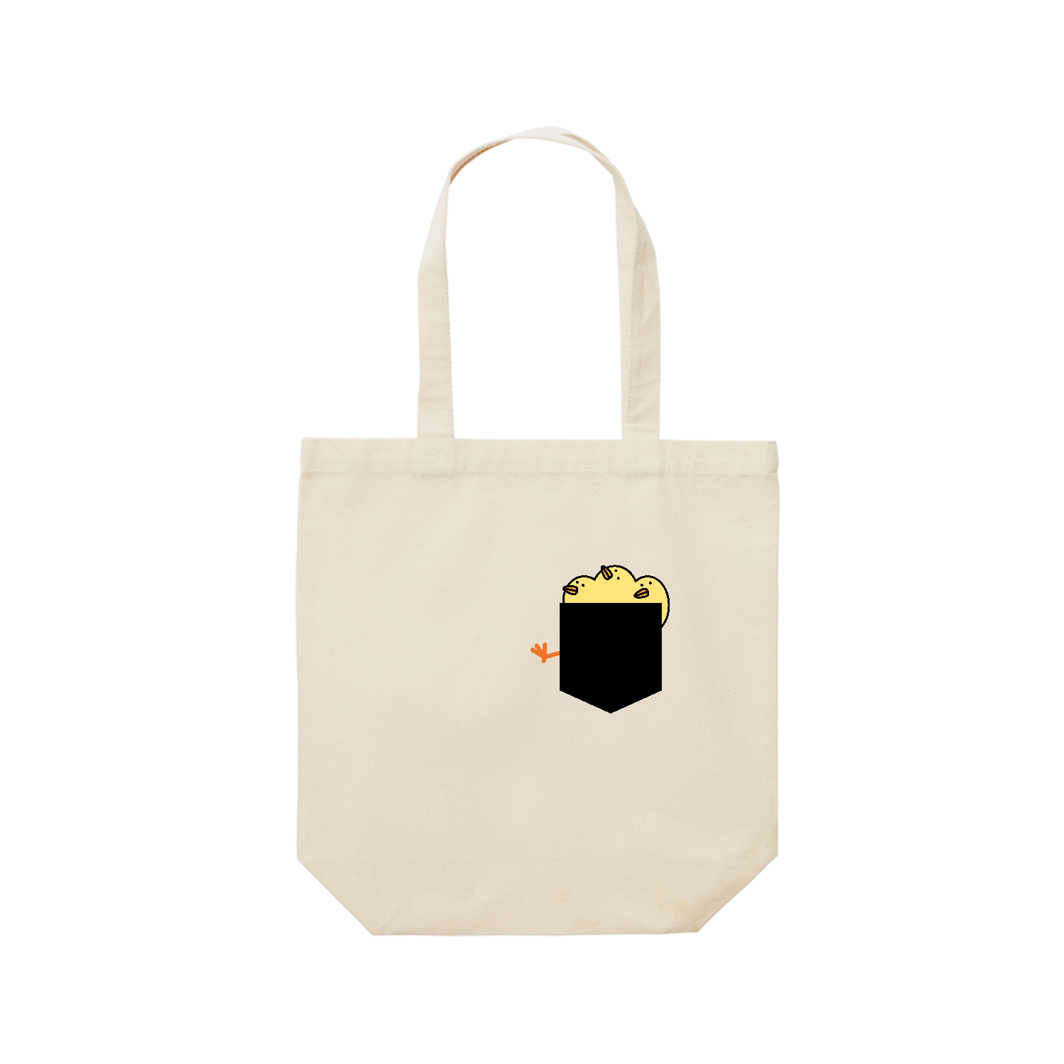 ひよこポケット レギュラーキャンバストートバッグ(M) (フルカラー転写プリント)