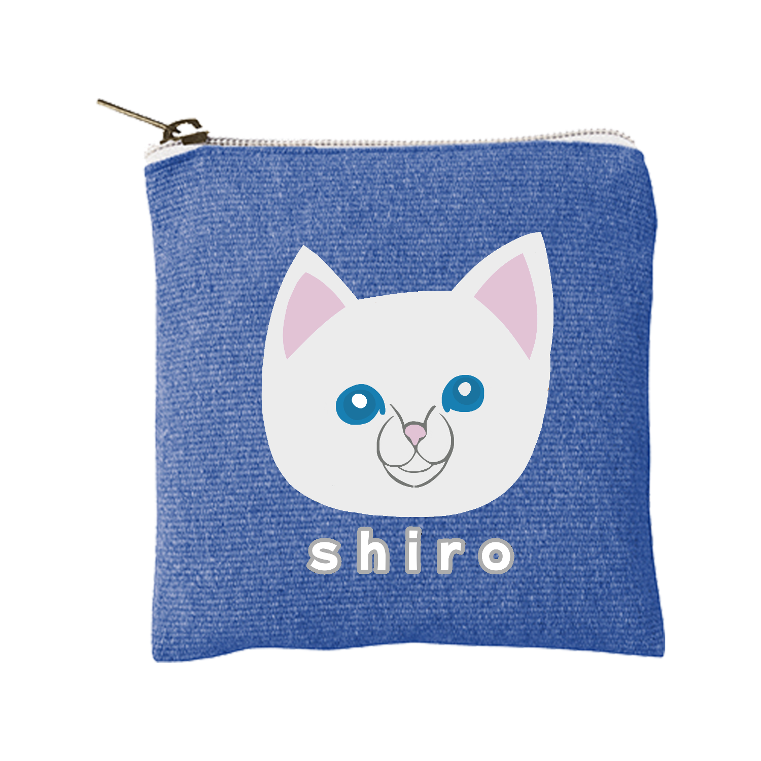 しろねこちゃん シャンブリックキャンバスフラットポーチ（SS）