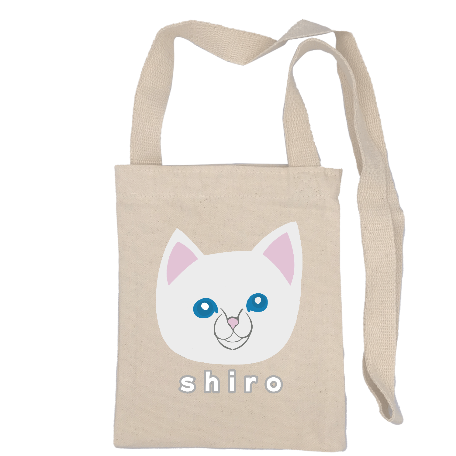 しろねこちゃん オーガニックコットンキャンバスサコッシュ