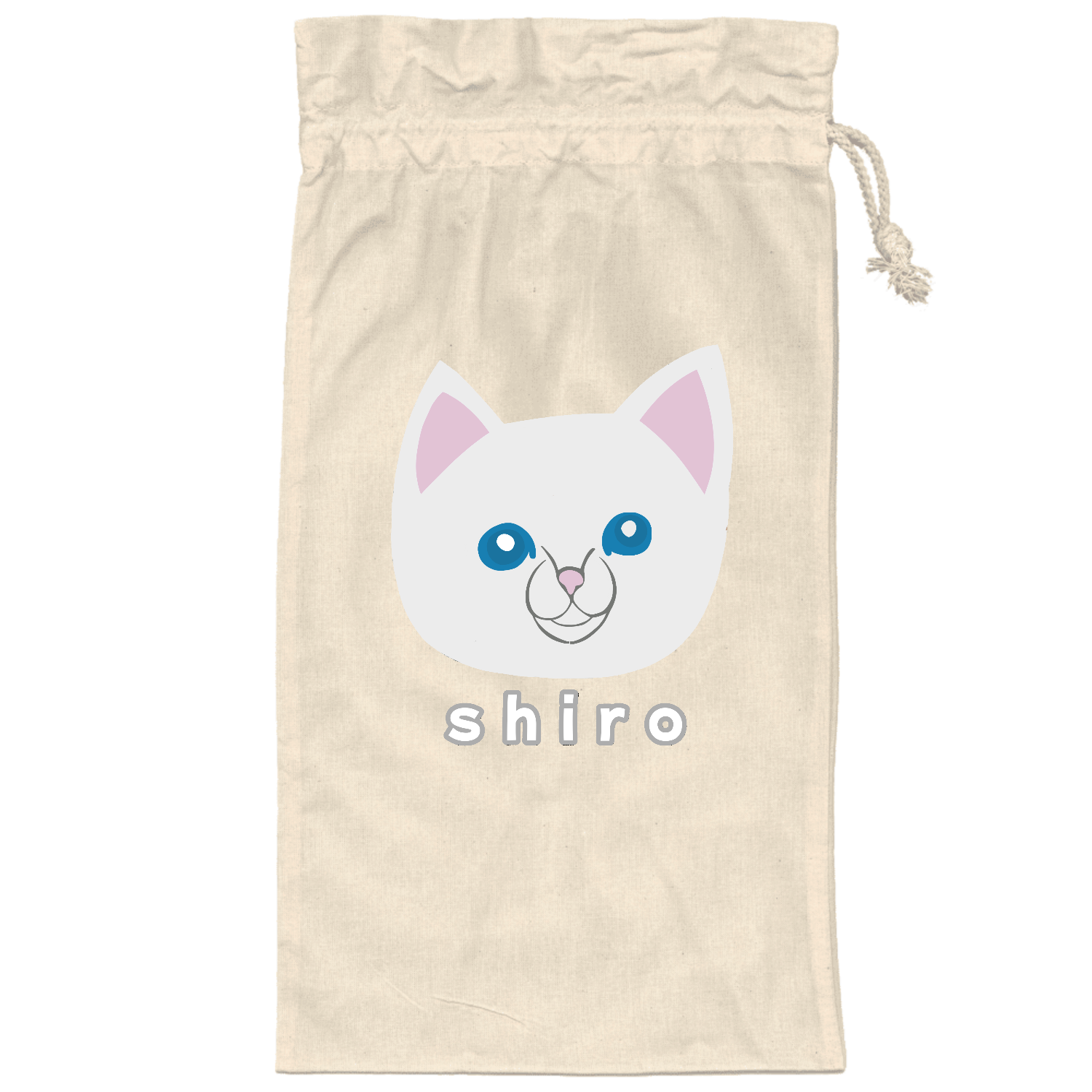 しろねこちゃん カチオン染めレギュラーブランケット（巾着付）