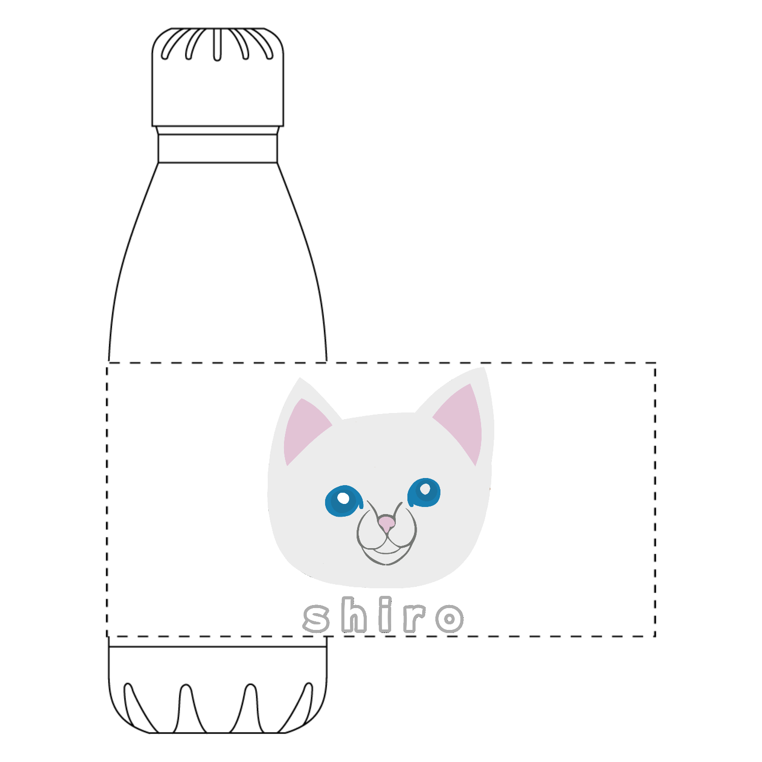 しろねこちゃん ロケットサーモボトル (420ml)