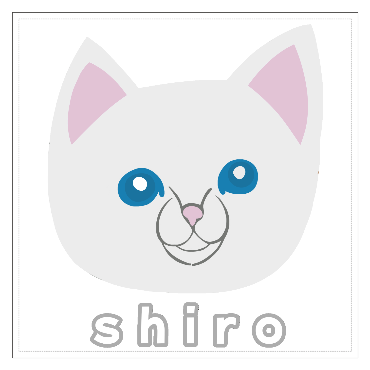 しろねこちゃん 160mmクリアステッカー・シール
