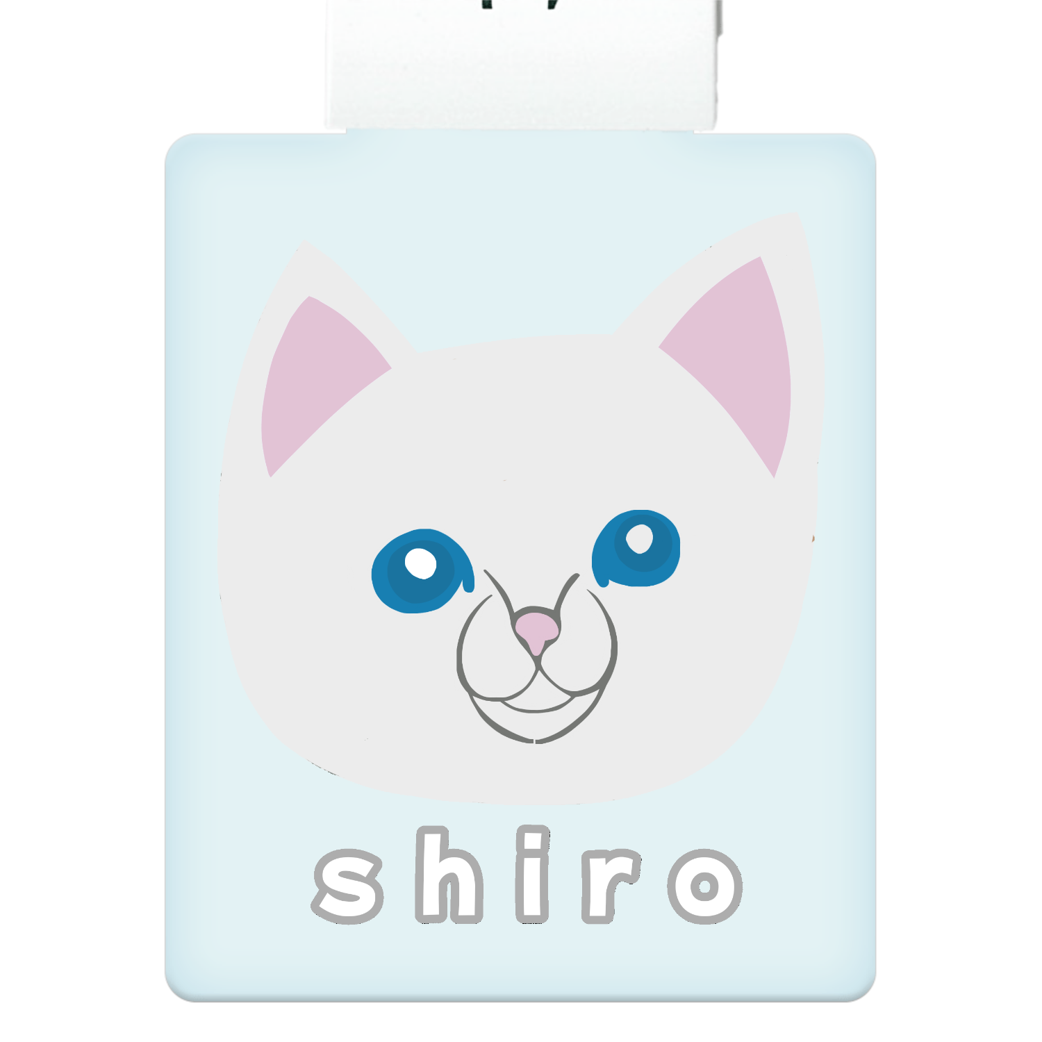 しろねこちゃん ライティングキーホルダー(四角)