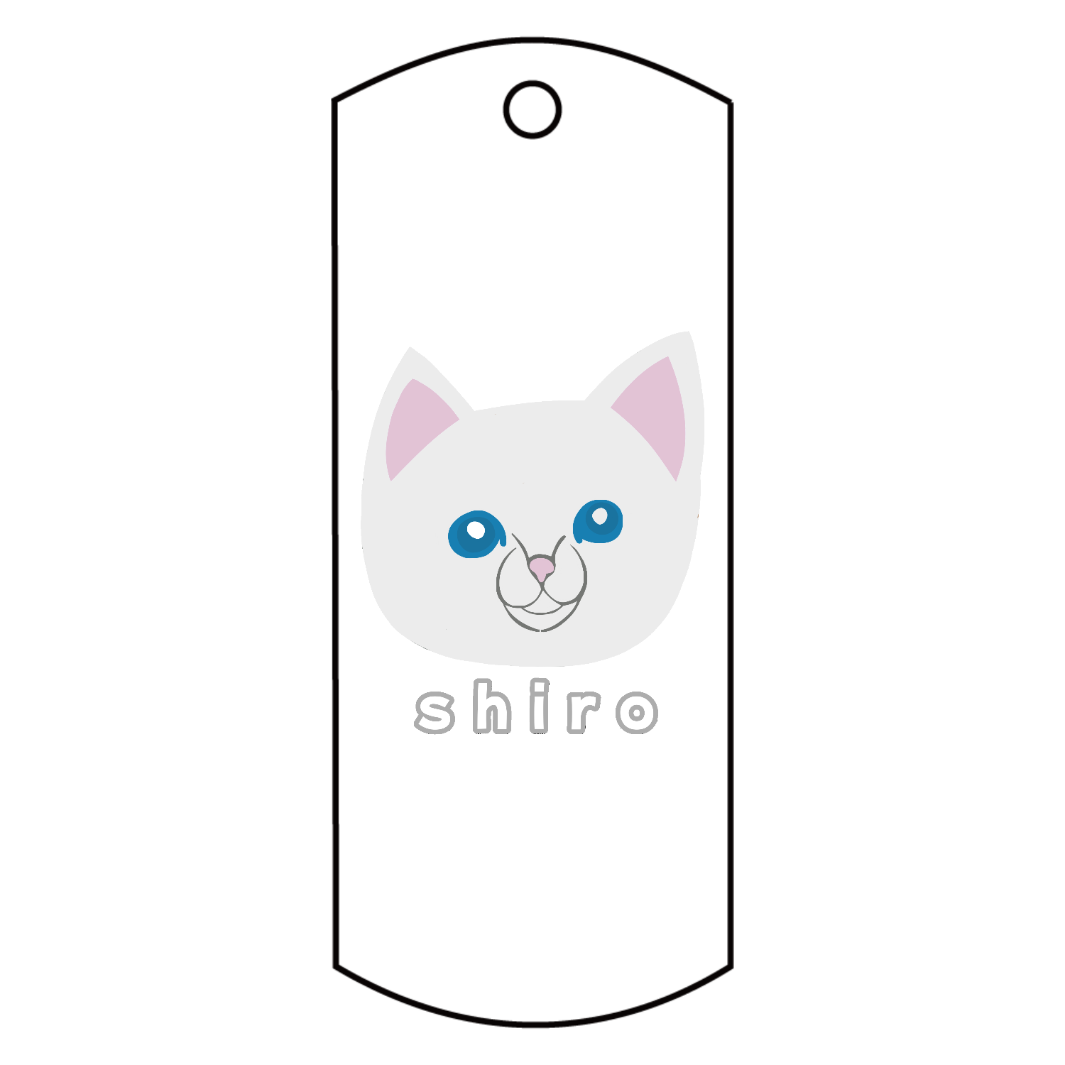 しろねこちゃん アクリルキーホルダー　タグ型 (6cm)