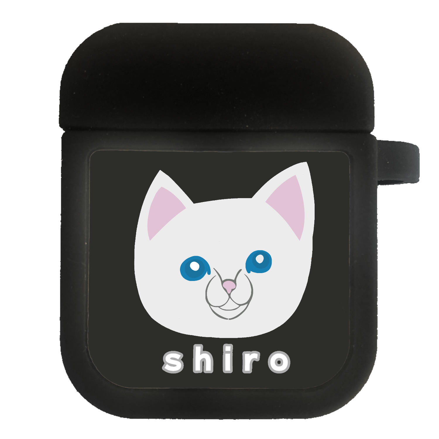 しろねこちゃん AirPodsクリアパネルシリコンケース