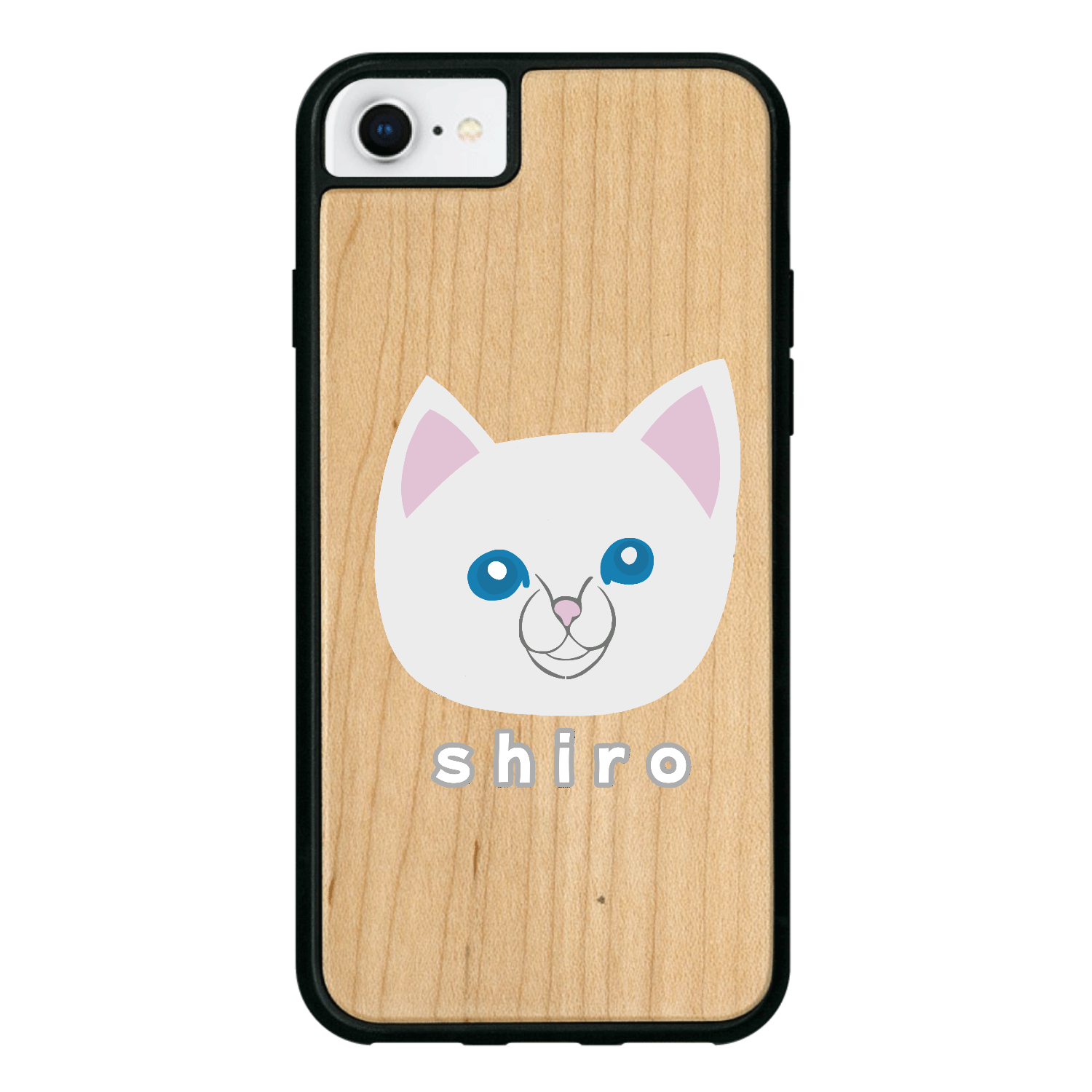 しろねこちゃん iPhone7 ウッドケース