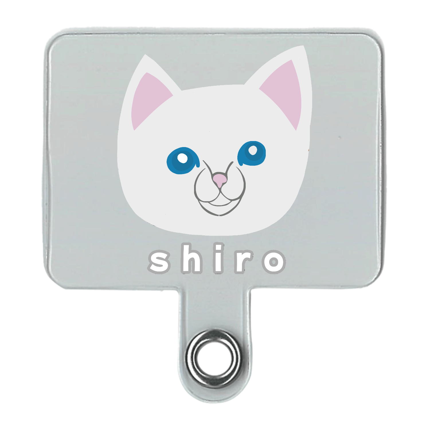 しろねこちゃん シンプルスマホストラップ（細め）
