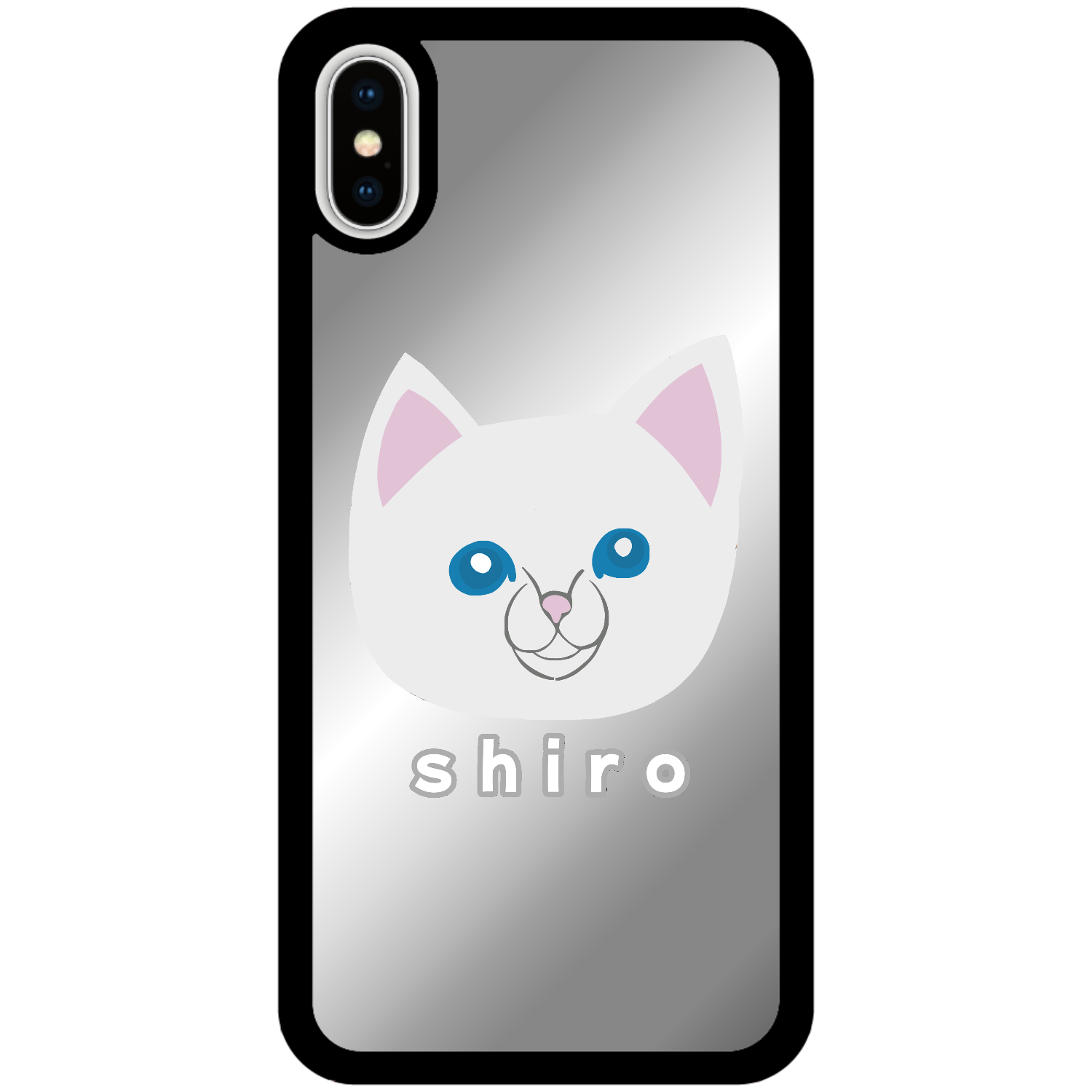しろねこちゃん iPhoneX/Xsミラーパネルケース