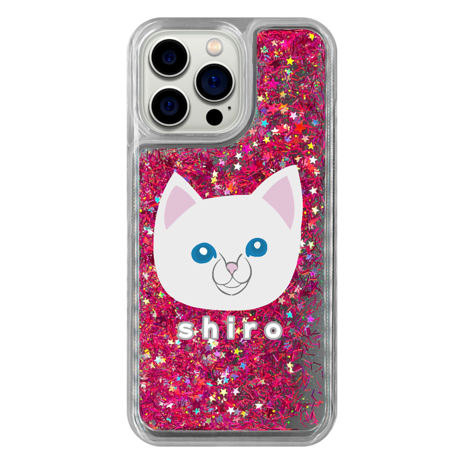 しろねこちゃん iPhone15 Pro Max グリッターケース