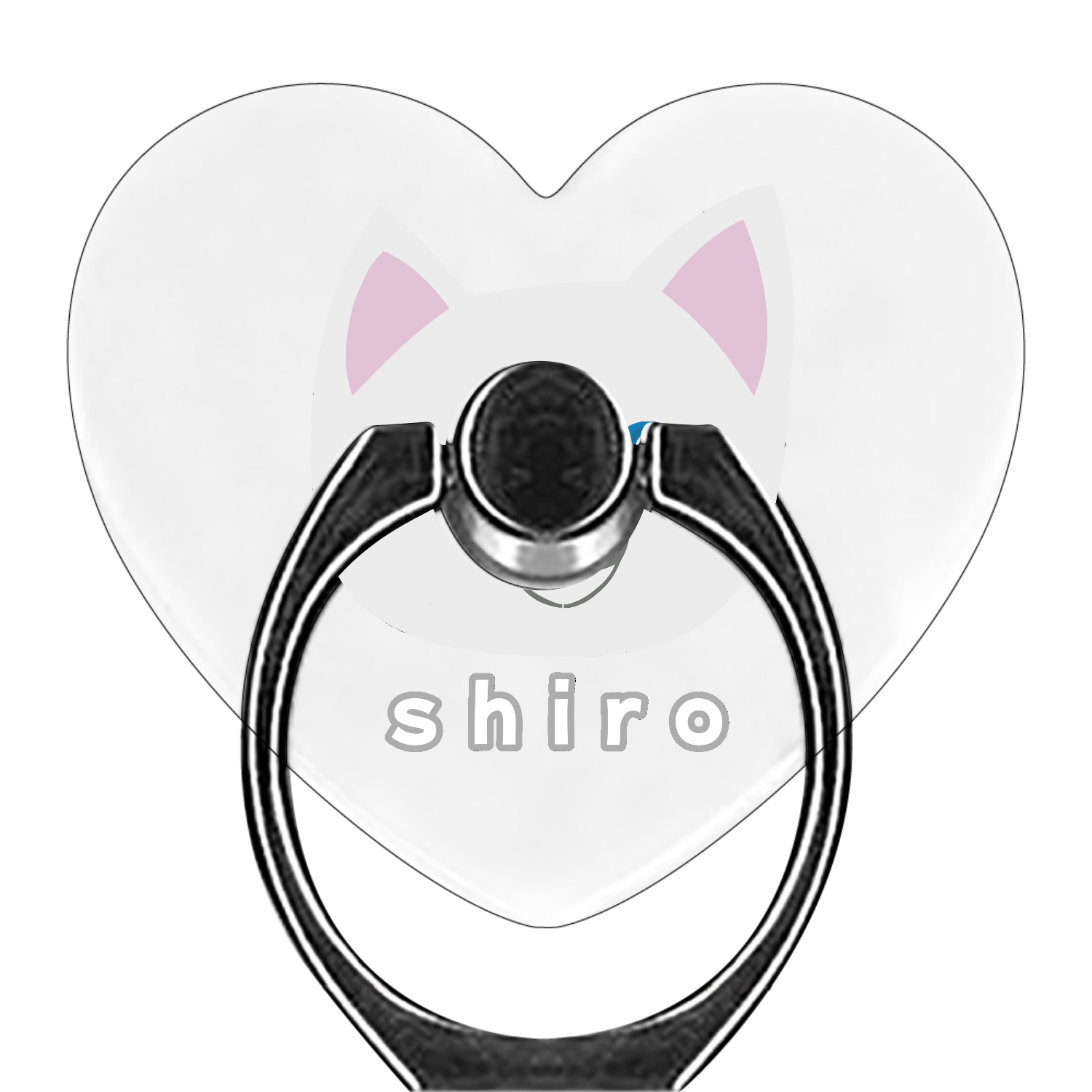しろねこちゃん スマホリング（ハート型）