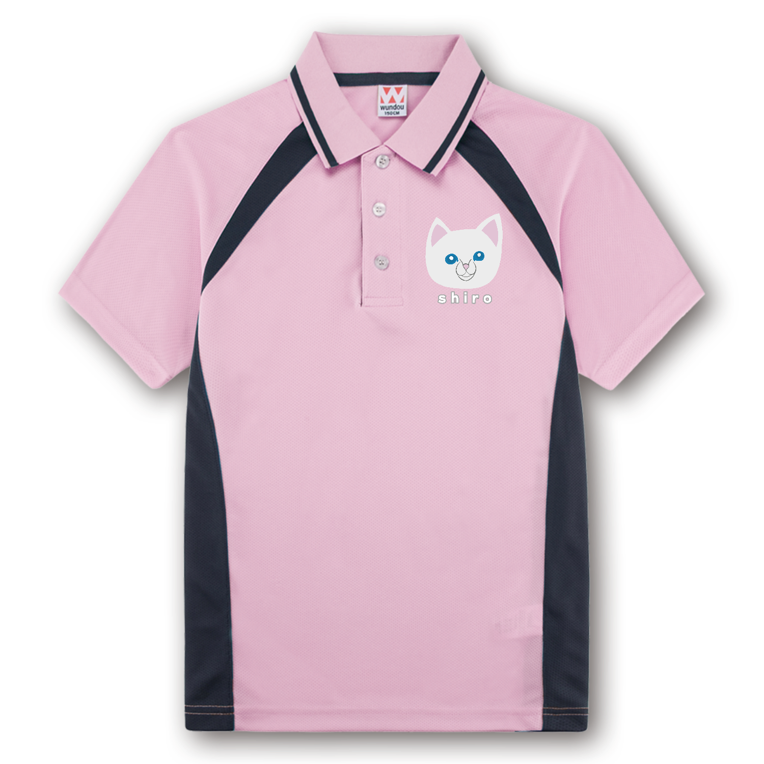 しろねこちゃん ベーシックテニスシャツ