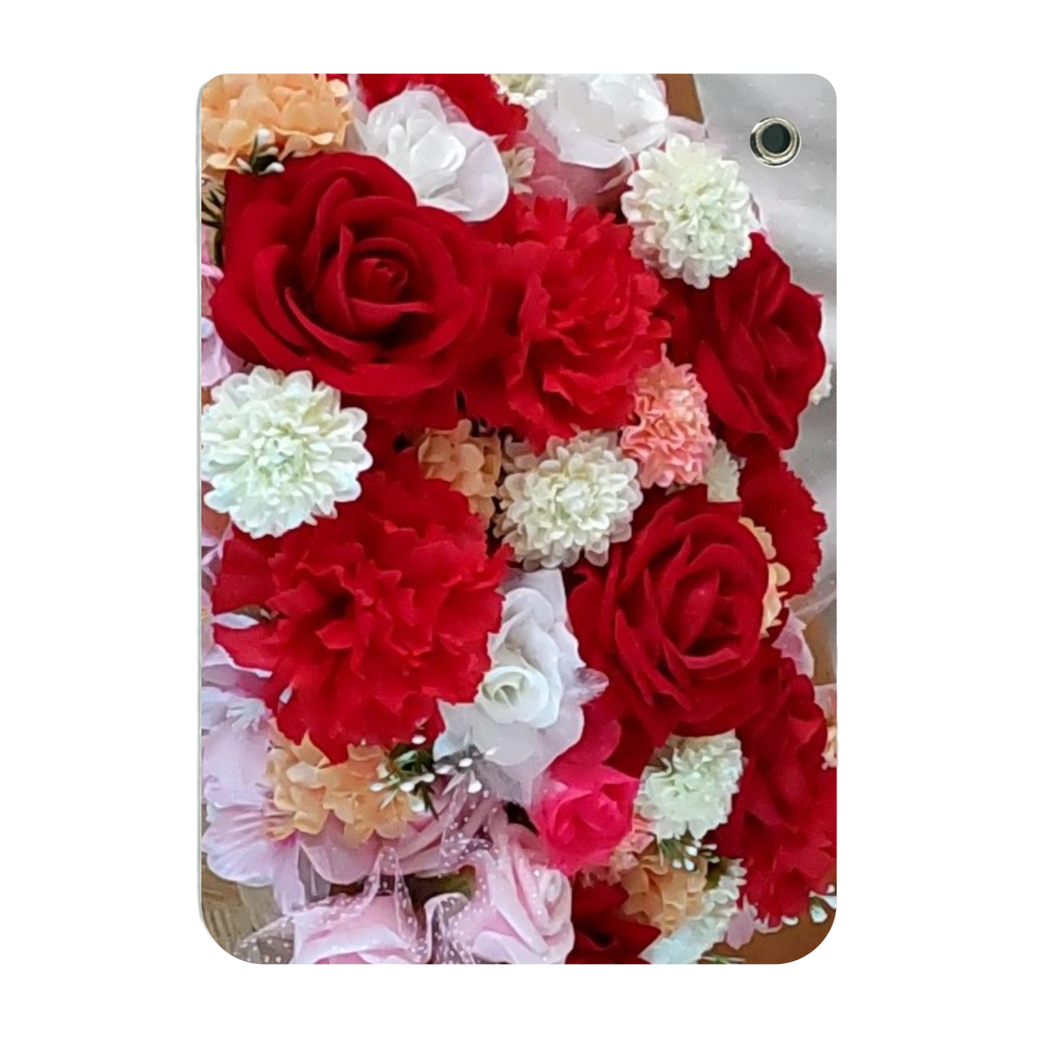 造花の花畑 PUレザーパスケース(チェーン付き)