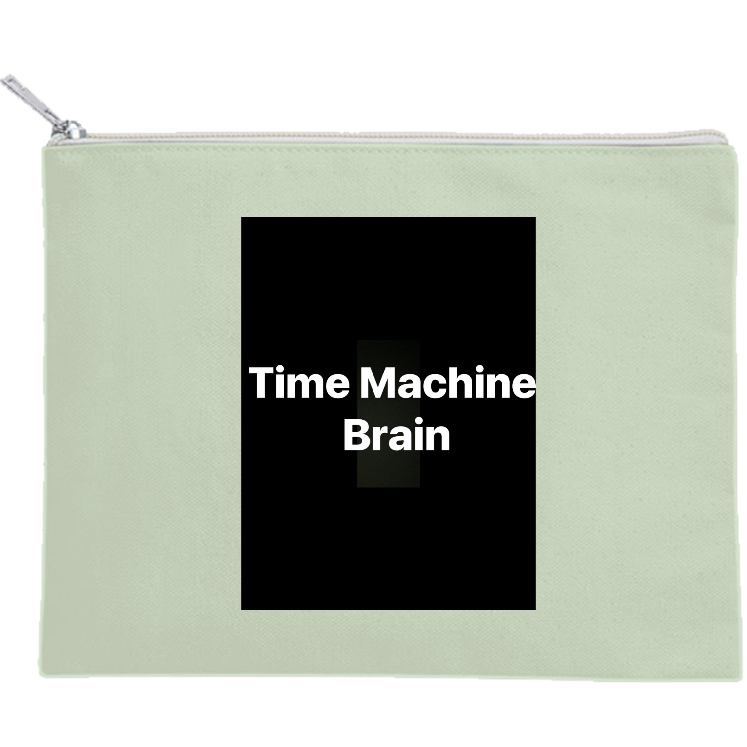 Time Machine Brain キャンバスフラットポーチ（M）【白プリント有】