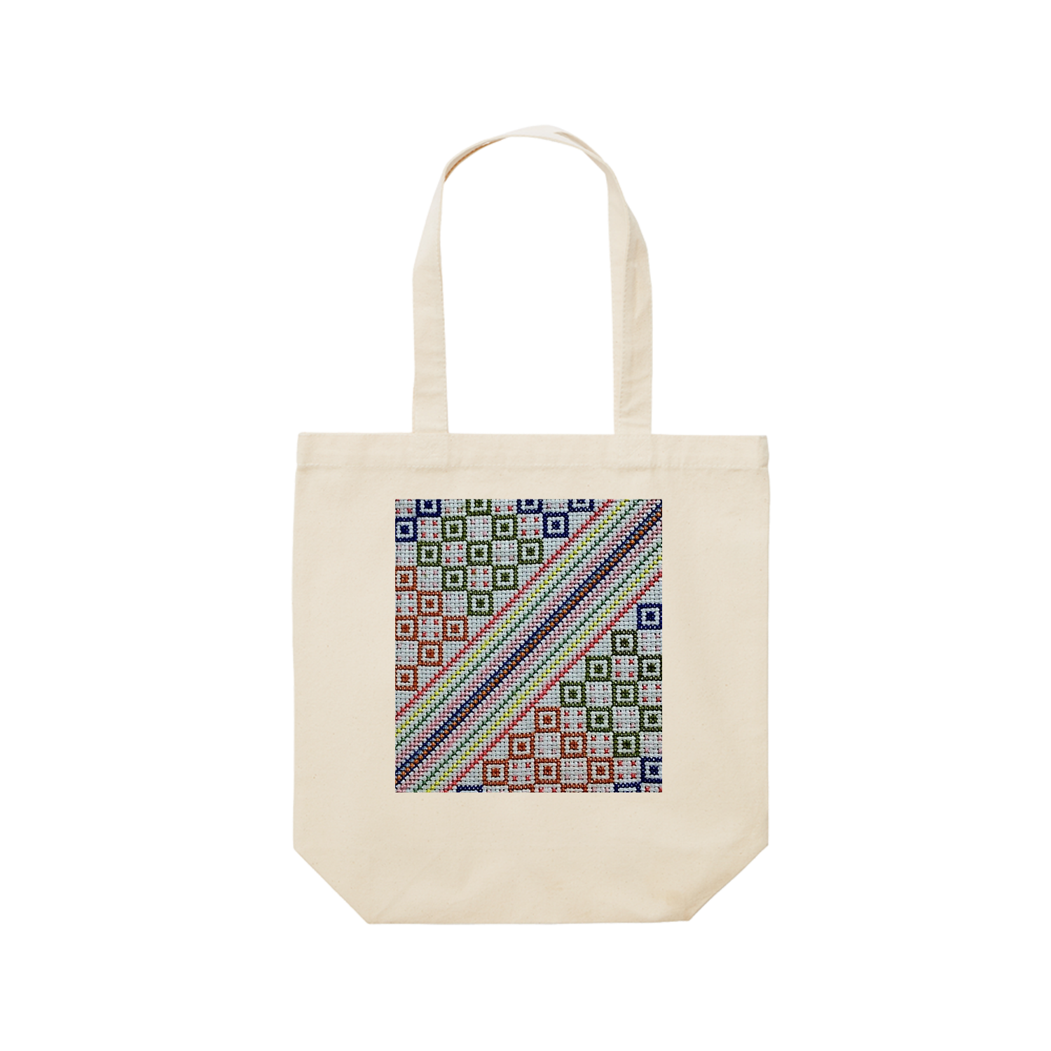 クロスステッチ刺繍 画像レギュラーキャンバストートバッグ(M