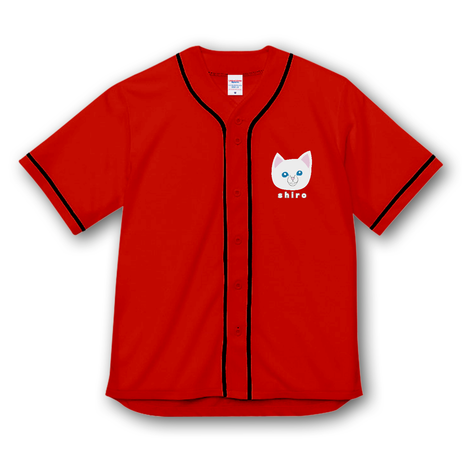 しろねこちゃん 4.1オンス ドライアスレチック ベースボールシャツ