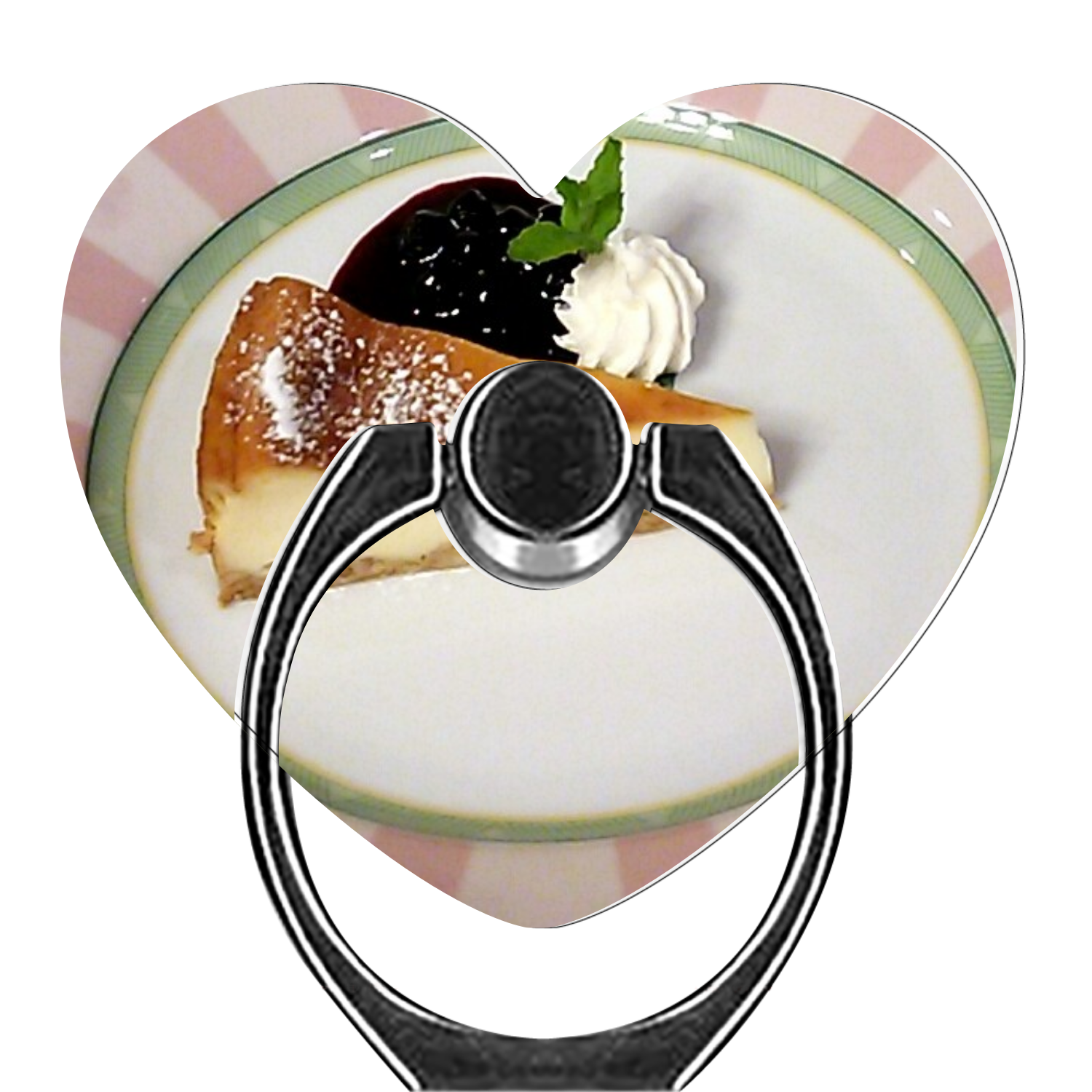 スイーツ(チーズケーキ) スマホリング（ハート型）