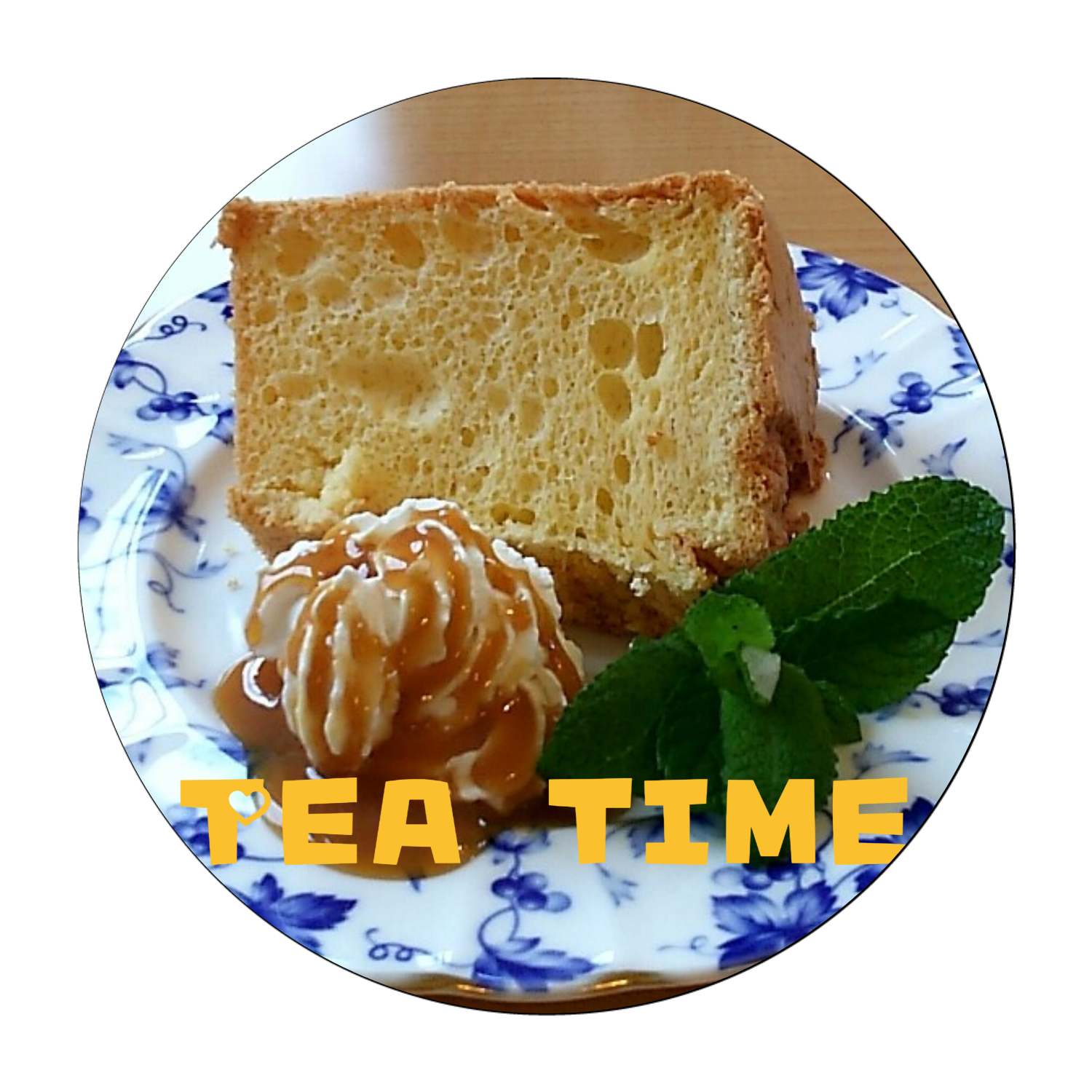 スイーツ(シフォンケーキ) 珪藻土コースター (丸)