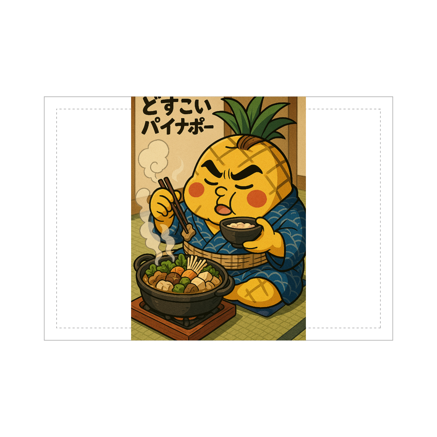 どすこいパイナポー　ちゃんこ鍋 ブランケット - 700 x 1000 (mm) - ポリエステル