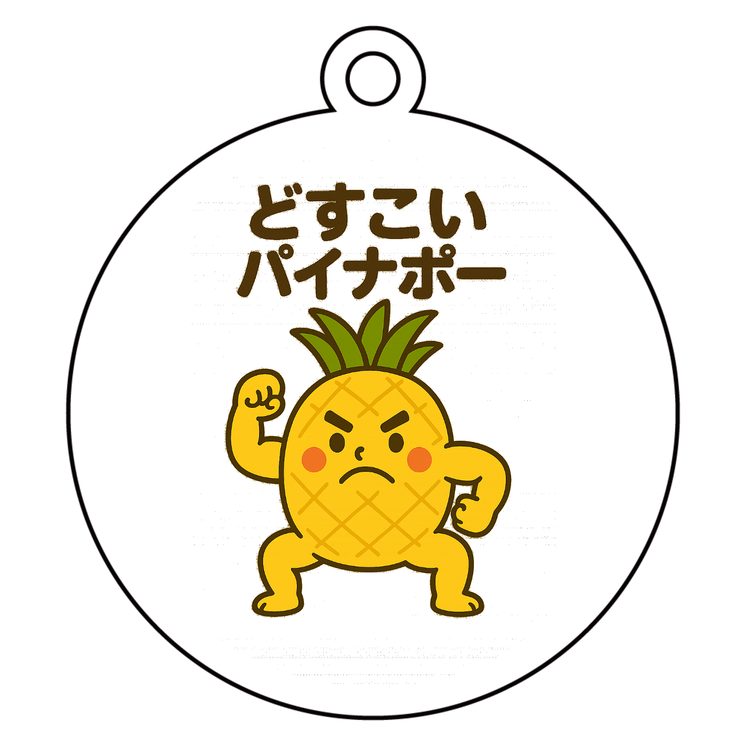 どすこいパイナポー アクリルキーホルダー　丸型 (6cm)