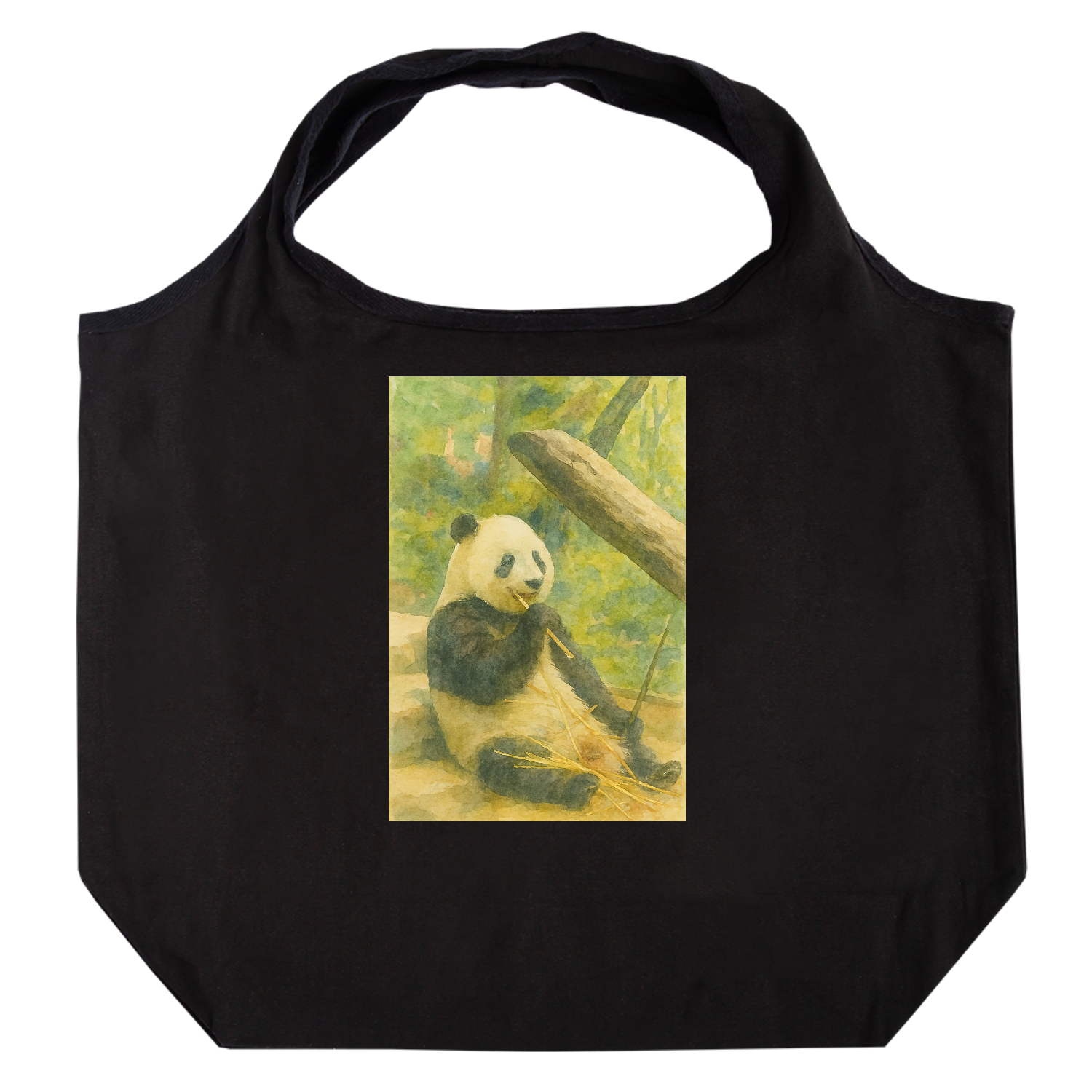 パンダTシャツ たためるマルシェ【白プリントあり】