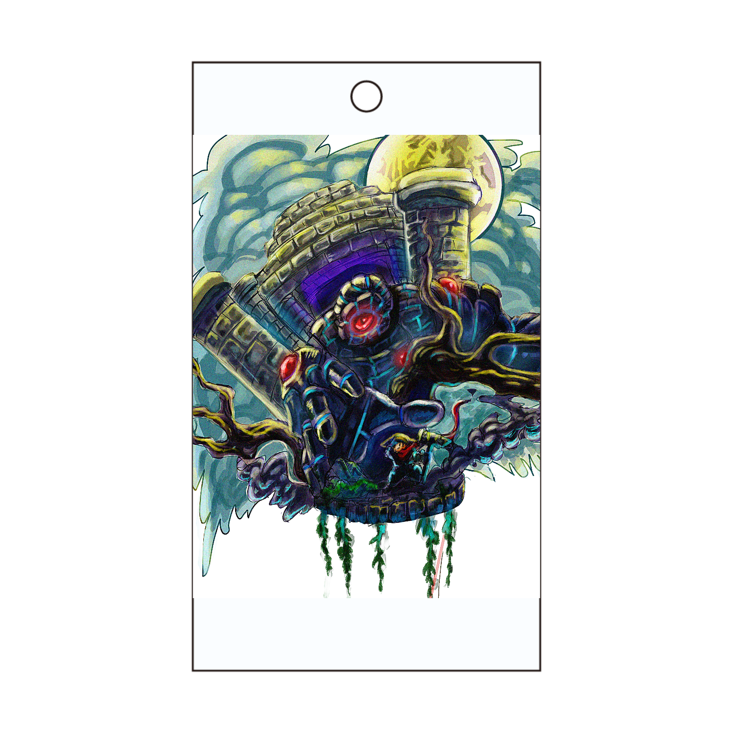 遺跡のゴーレムと宝探し 短冊型アクリルキーホルダー (W40mm H70mm)