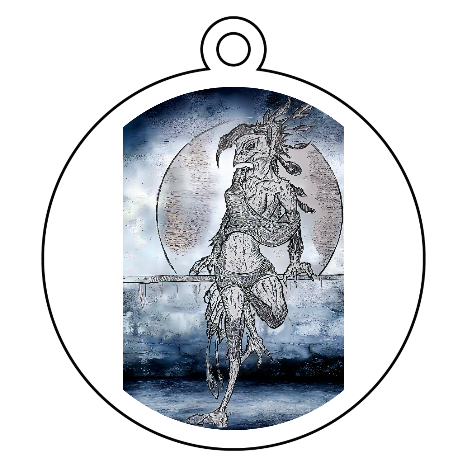 鶏姐さん アクリルキーホルダー　丸型 (6cm)