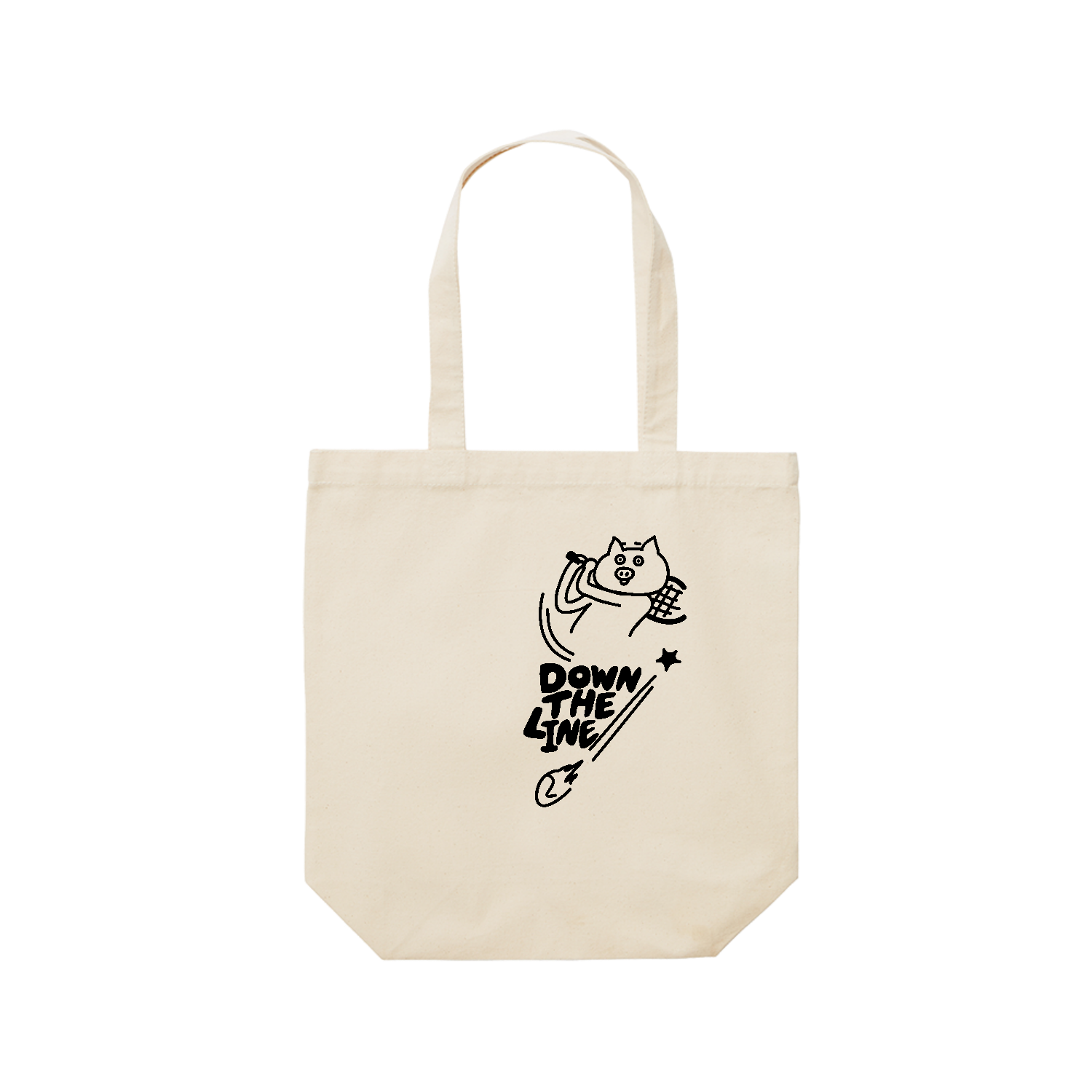 テニス　ダウンザライン レギュラーキャンバストートバッグ(M) (フルカラー転写プリント)