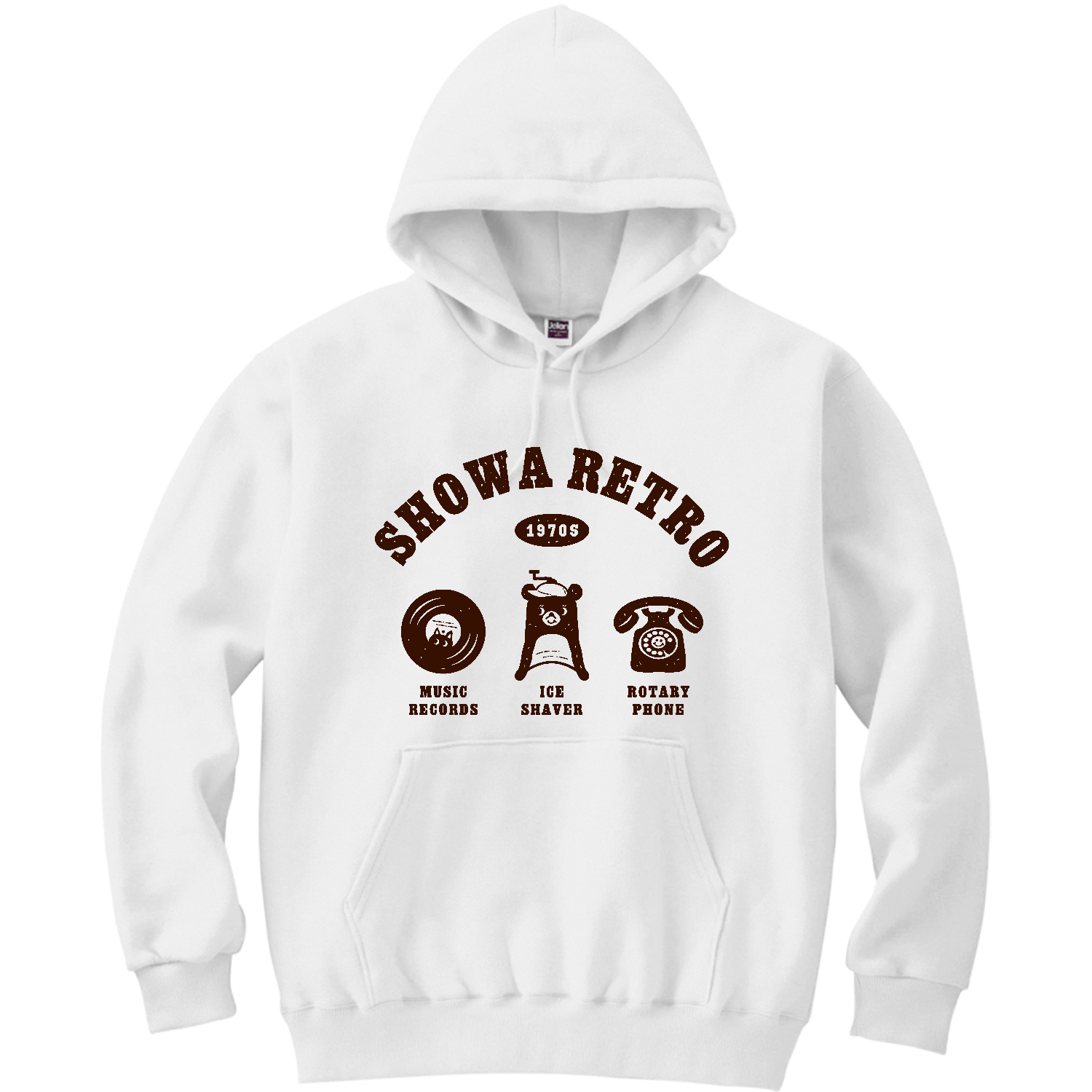 昭和レトロ pat02 BR 軽量プルパーカー (長袖プリント)