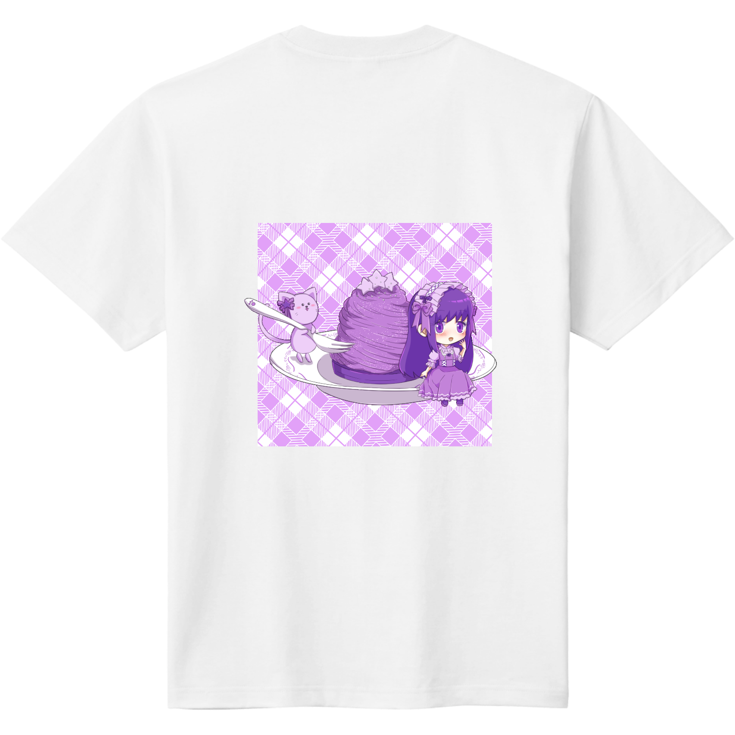 お菓子と少女（赤＆紫）定番Ｔシャツ2