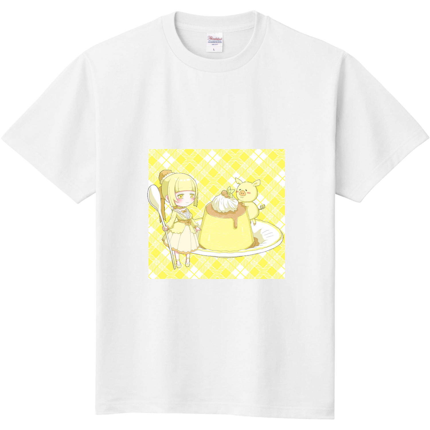 お菓子と少女（黄＆黄緑） 定番Ｔシャツ