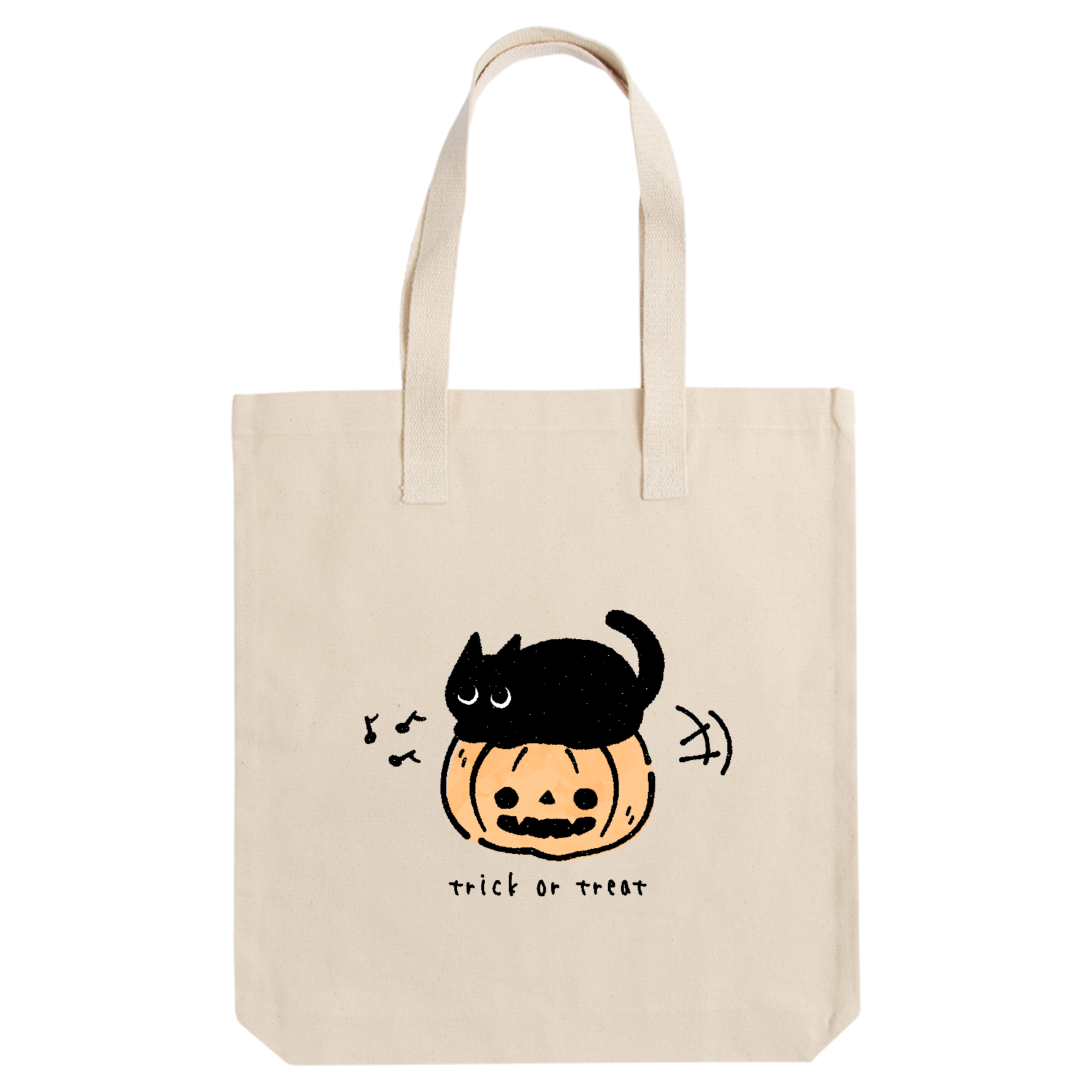 ハロウィン 黒猫とジャックオランタン アーバントート【白プリントあり】