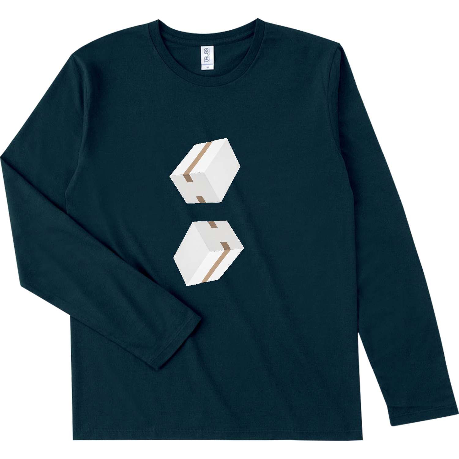 段ボール箱 スリムフィット ロングスリーブTシャツ