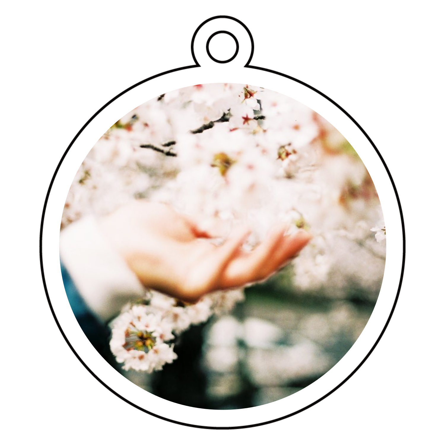 てのひらにはなびらを アクリルキーホルダー　丸型 (6cm)