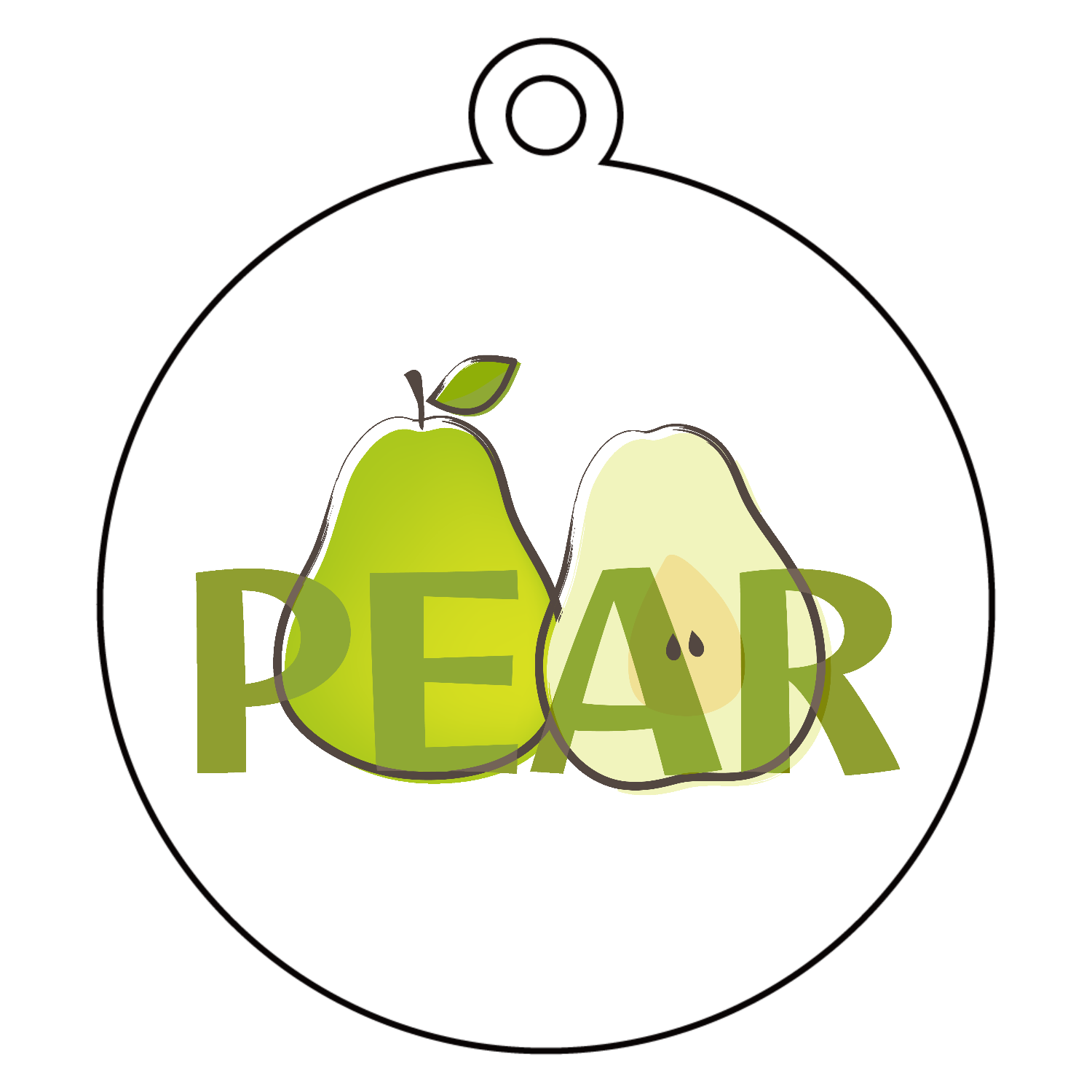 PEAR(洋梨) アクリルキーホルダー　丸型 (6cm)