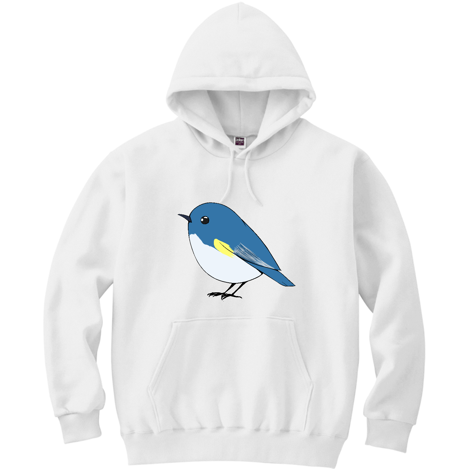 可愛いルリビタキ 軽量プルパーカー (長袖プリント)