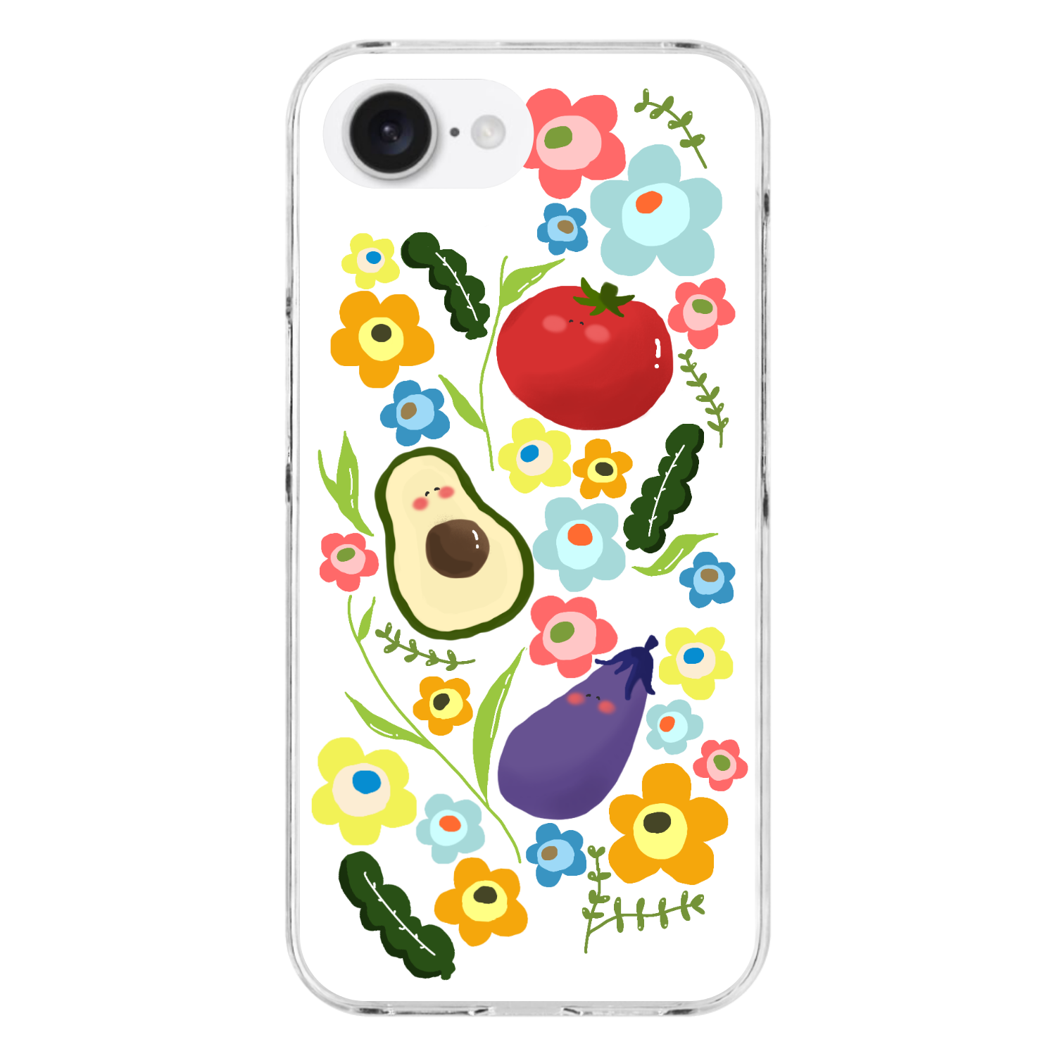 カラフルお野菜 iPhone16e (透明)(ハードケース)