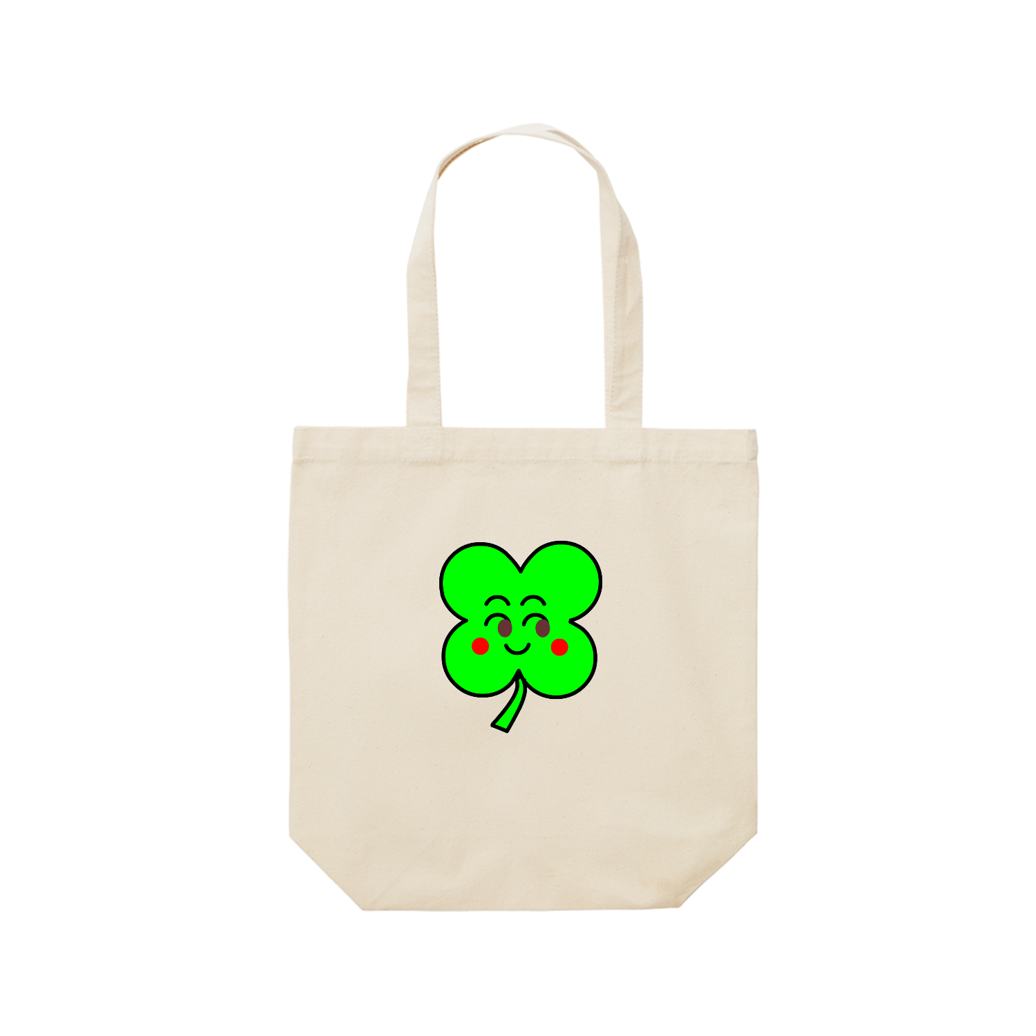 幸せのクローバー レギュラーキャンバストートバッグ(M) (フルカラー転写プリント)