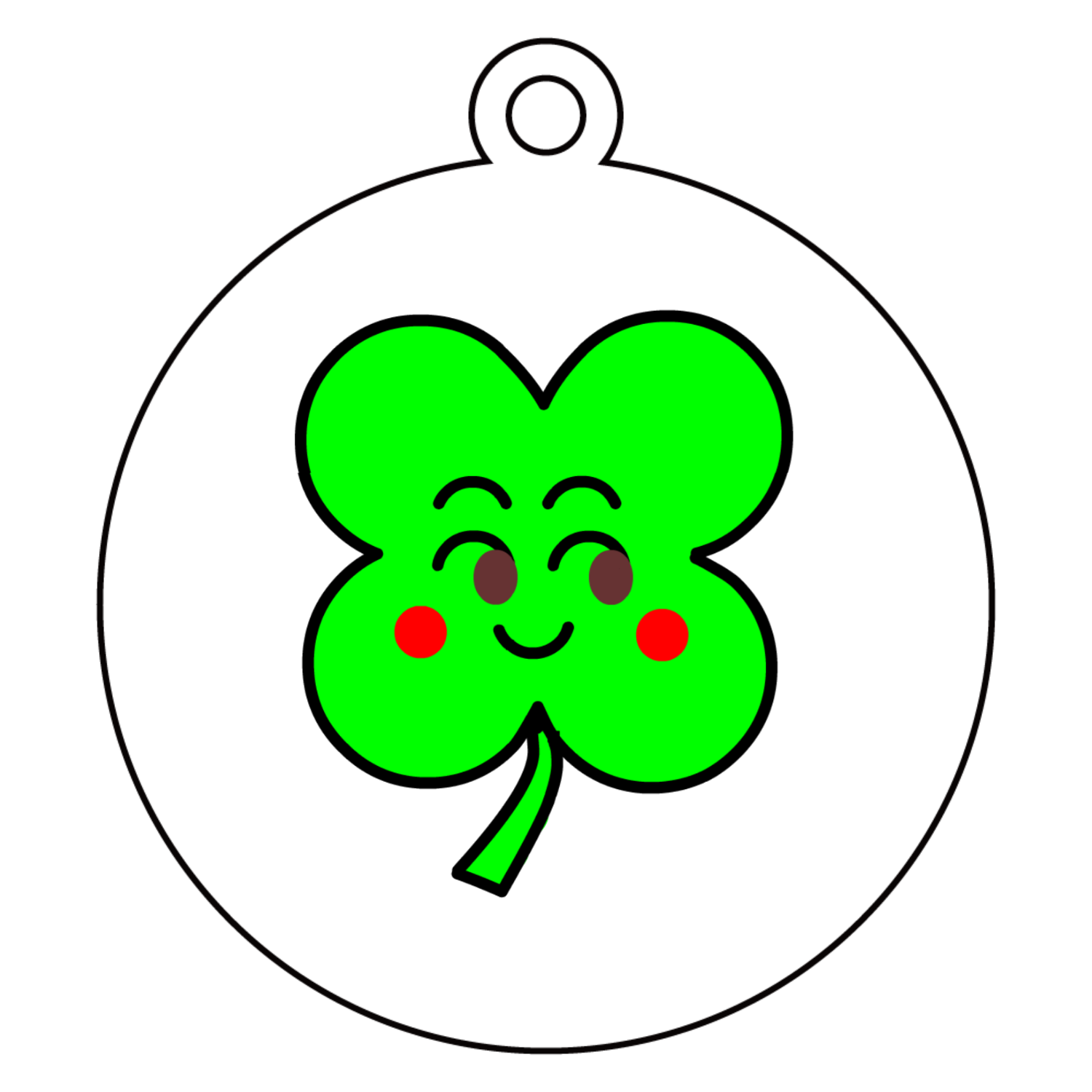 幸せのクローバー アクリルキーホルダー　丸型 (6cm)