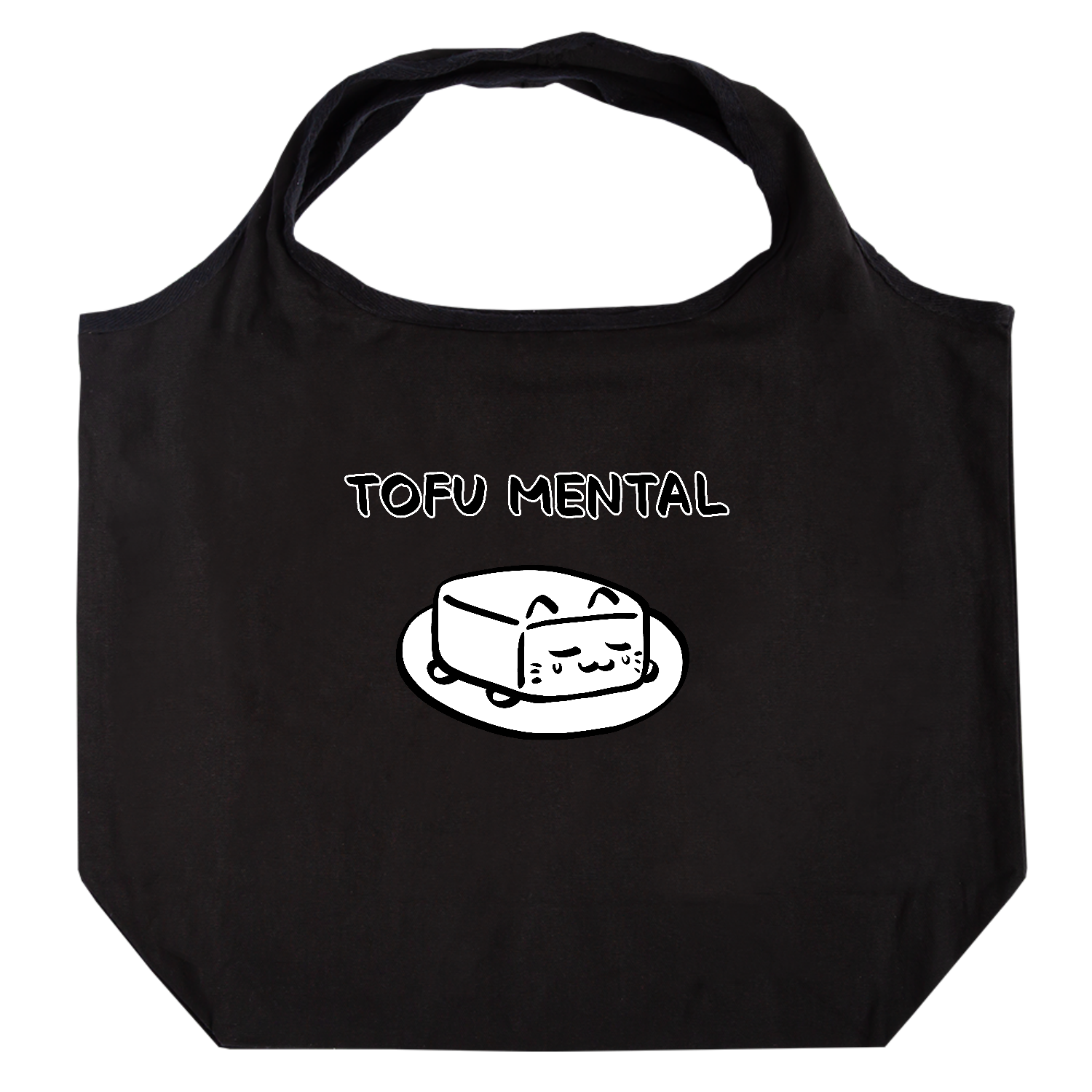 TOFU MENTAL CAT 《とうふメンタルねこ》 たためるマルシェ【白プリントあり】