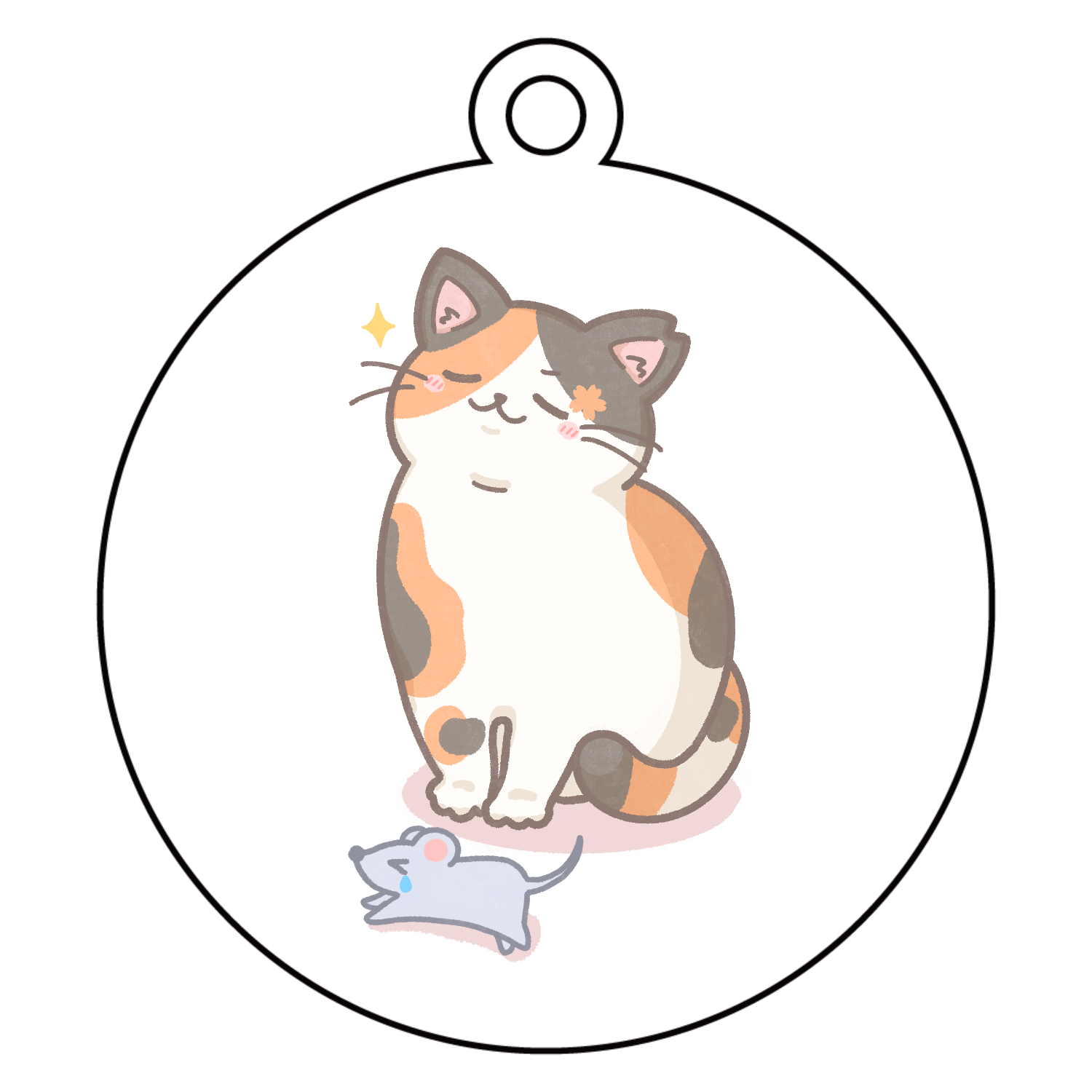 狩するさくらにゃん アクリルキーホルダー　丸型 (6cm)