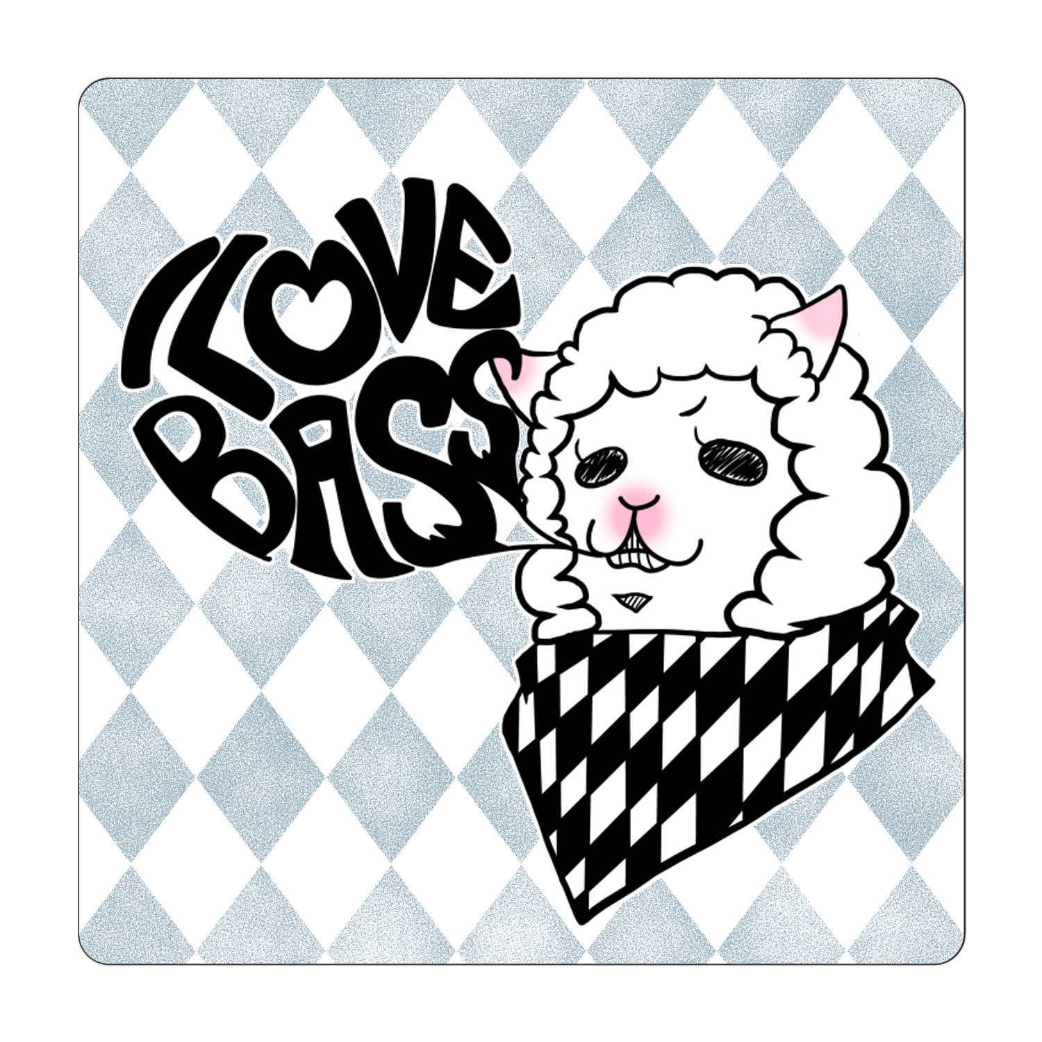 アルパカ くすみブルー 珪藻土コースター (四角)