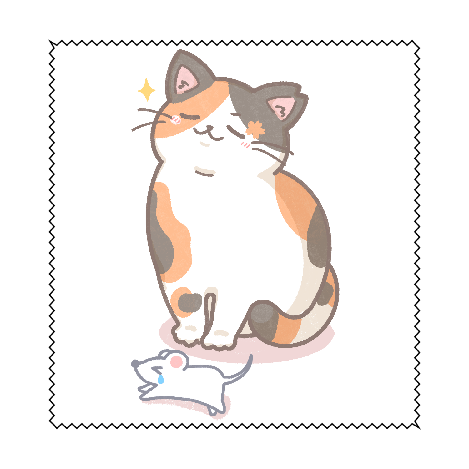 狩するさくらにゃん マイクロファイバーメガネ拭き