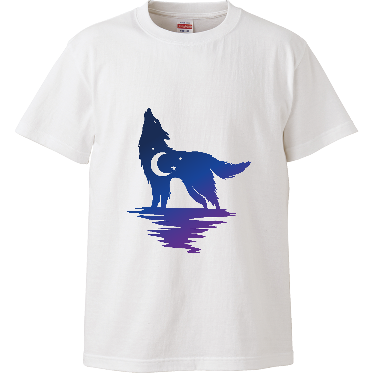 狼の遠吠えと月夜 ハイクオリティーTシャツ