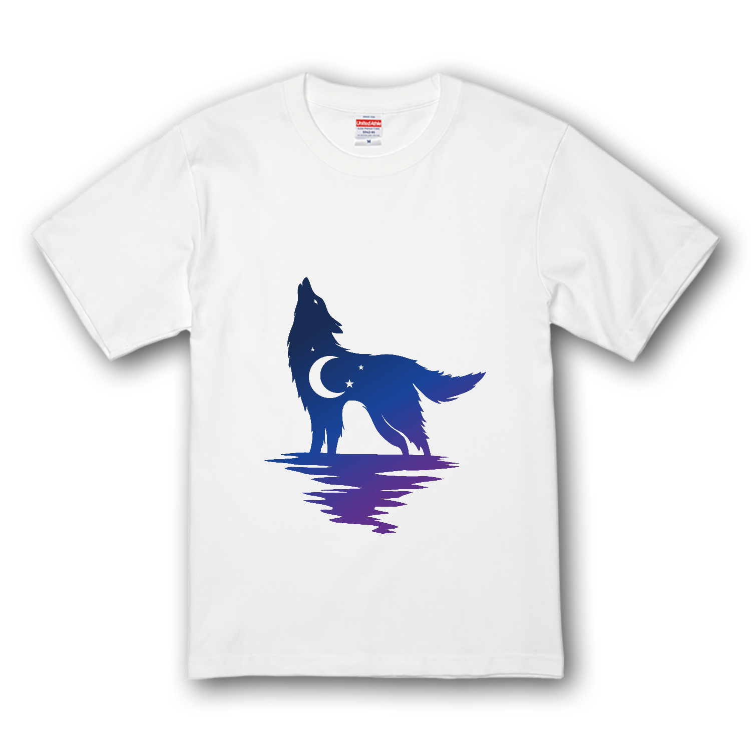 狼の遠吠えと月夜 プレミアムTシャツ