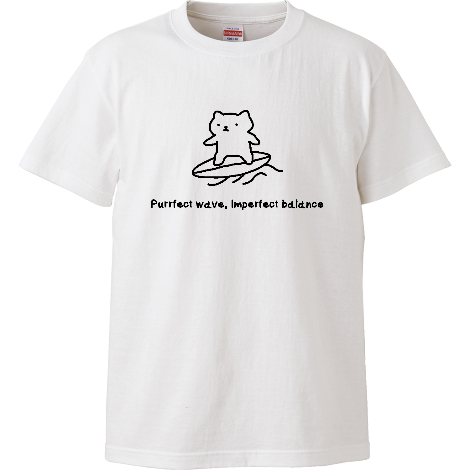サーフィン猫 ハイクオリティーTシャツ