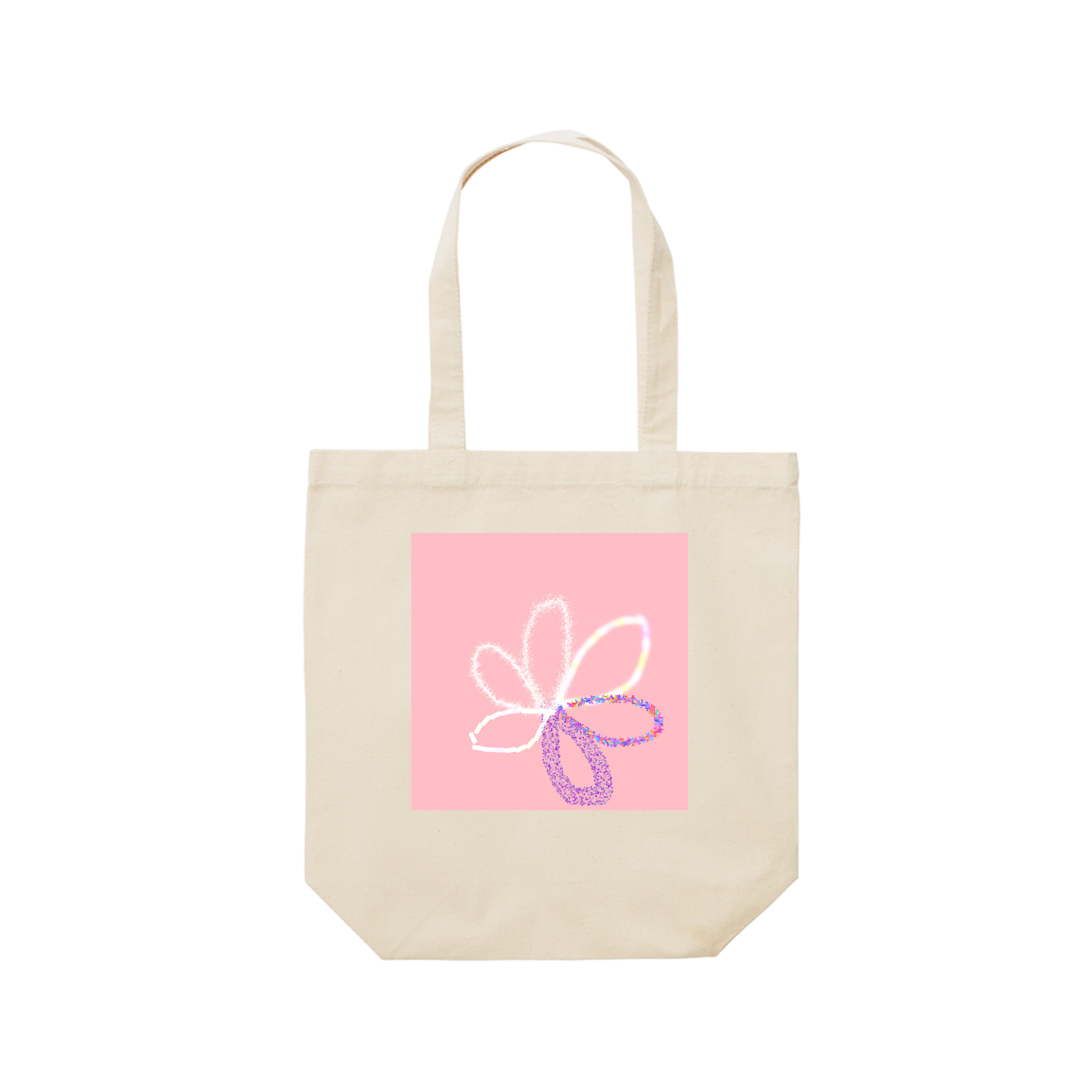 花びらと私 レギュラーキャンバストートバッグ(M) (フルカラー転写プリント)