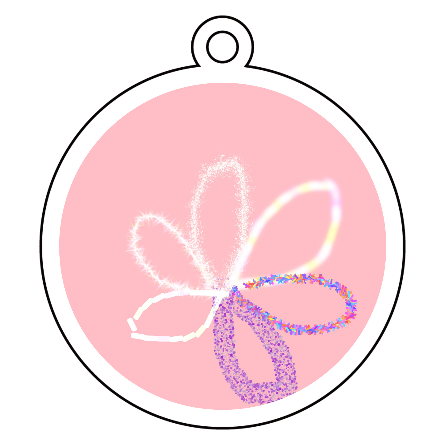 花びらと私 アクリルキーホルダー　丸型 (6cm)