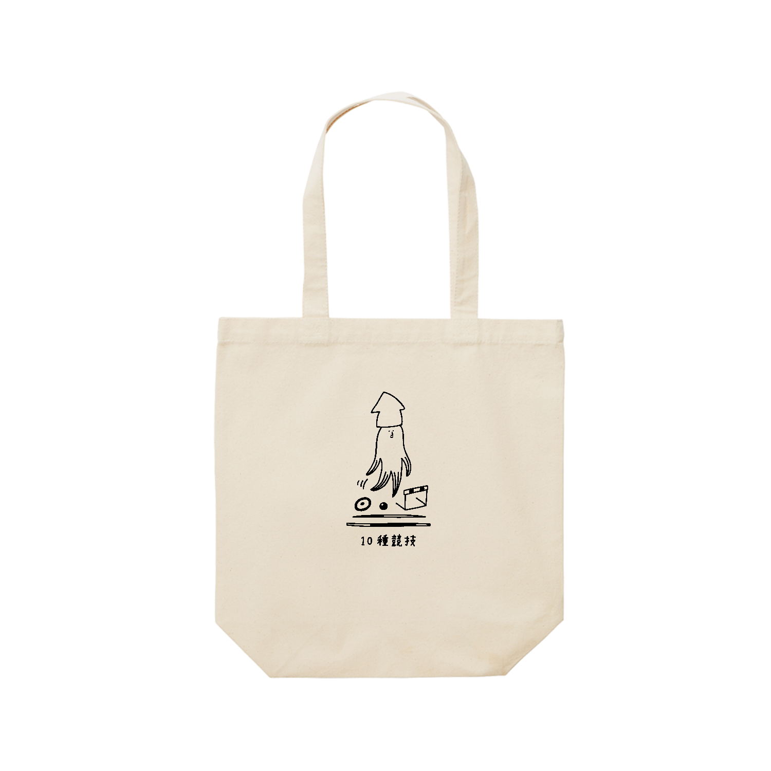陸上競技　10種競技イカ レギュラーキャンバストートバッグ(M) (フルカラー転写プリント)