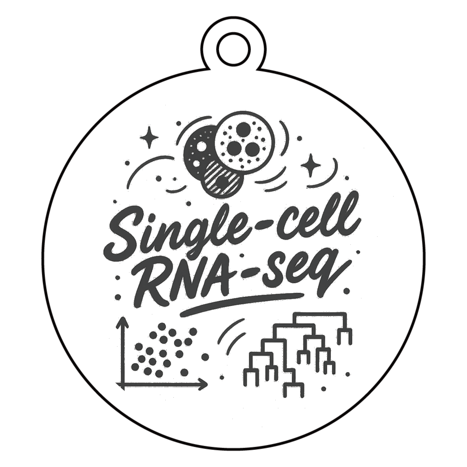 Single-cell RNA-seq Tシャツ アクリルキーホルダー　丸型 (6cm)